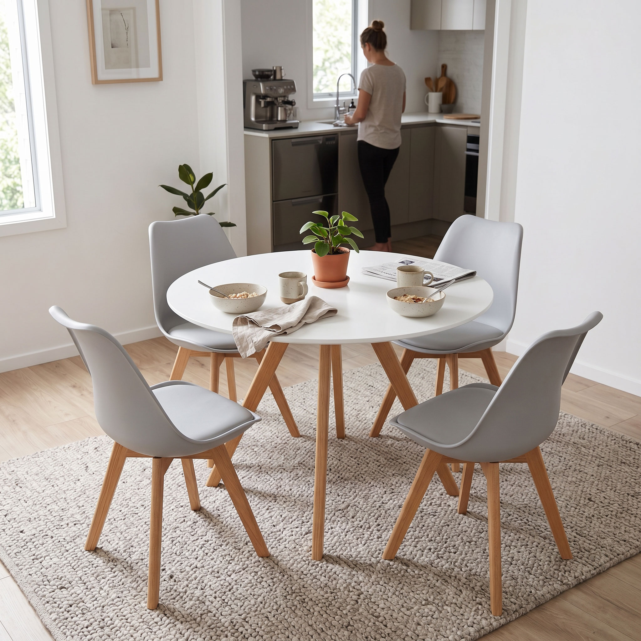 Carson 5 Piece Dining Set - W100, Grey