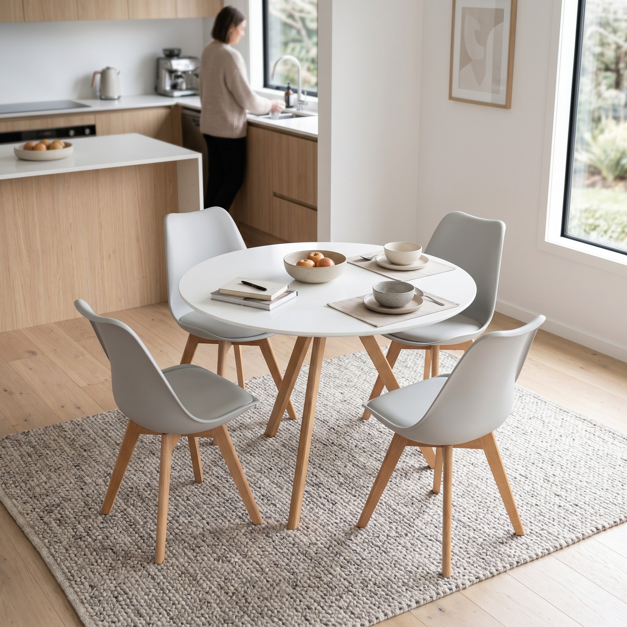 Carson 5 Piece Dining Set - W100, Grey