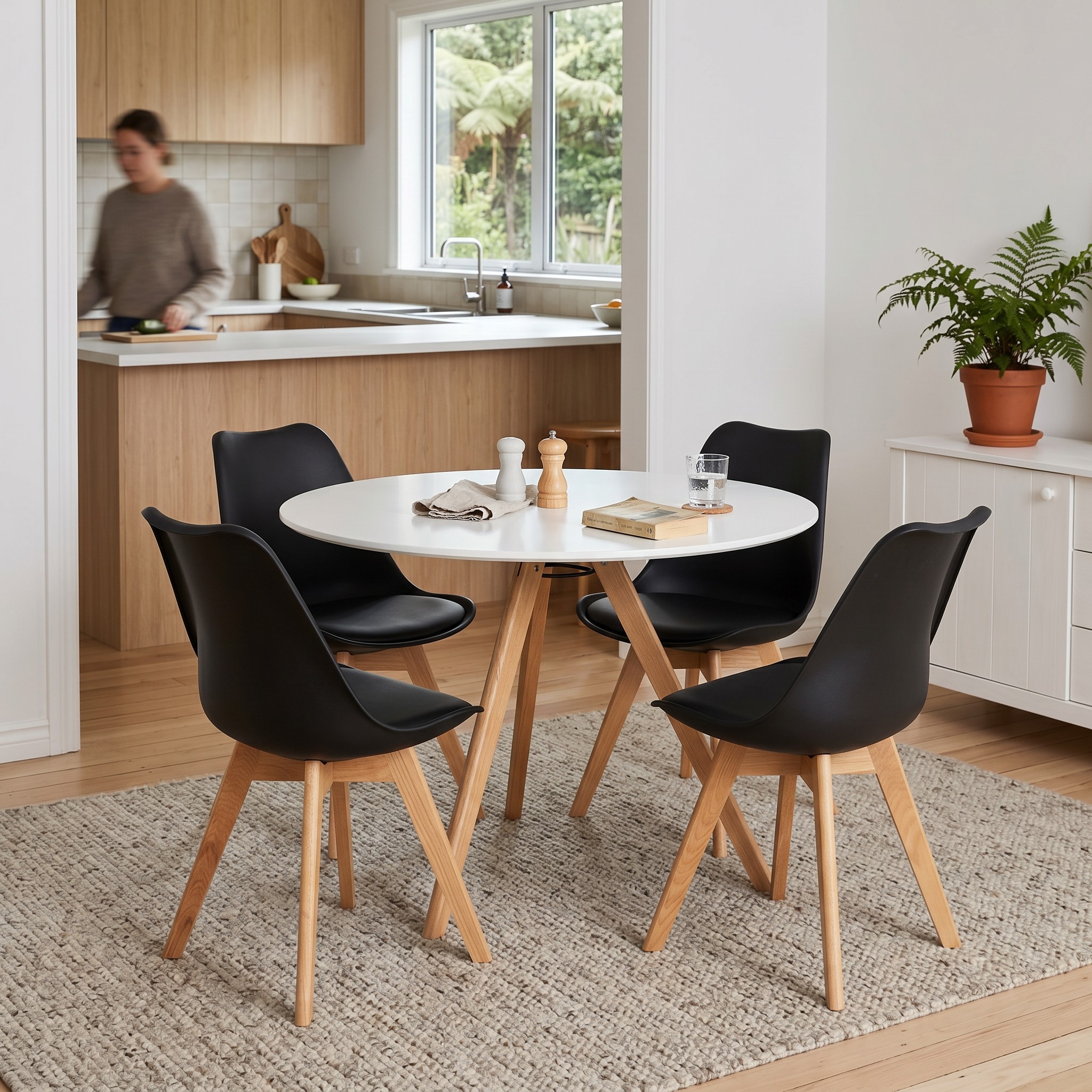 Carson 5 Piece Dining Set - W100, Black
