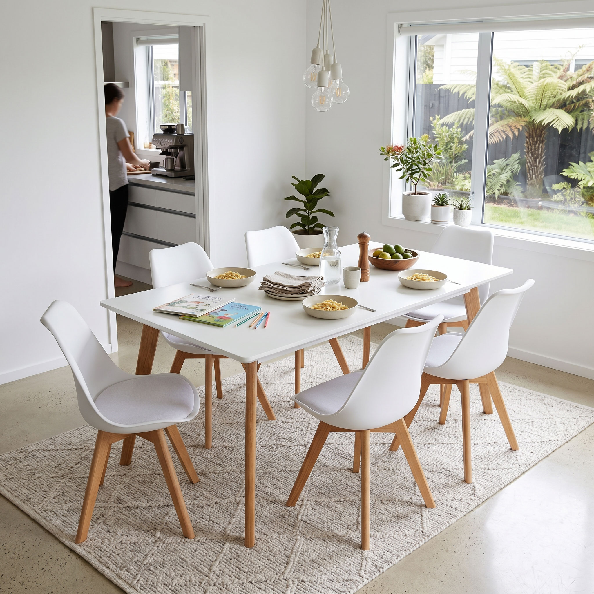 Carson 7 Piece Dining  Set - W160, White