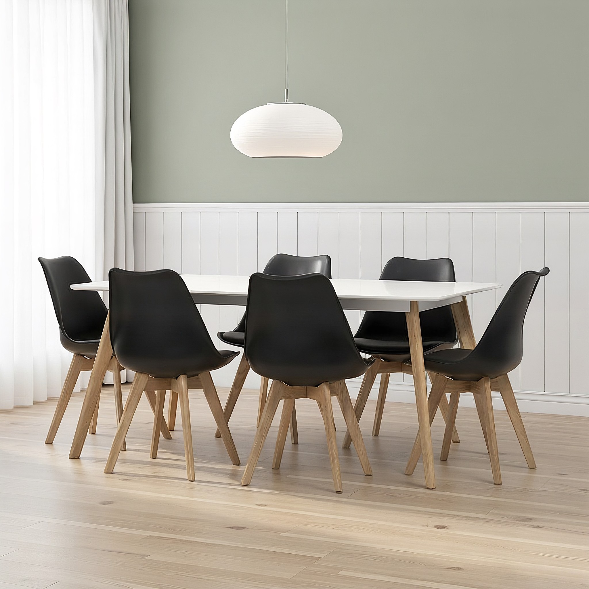 Carson 7 Piece Dining  Set - W160, Black