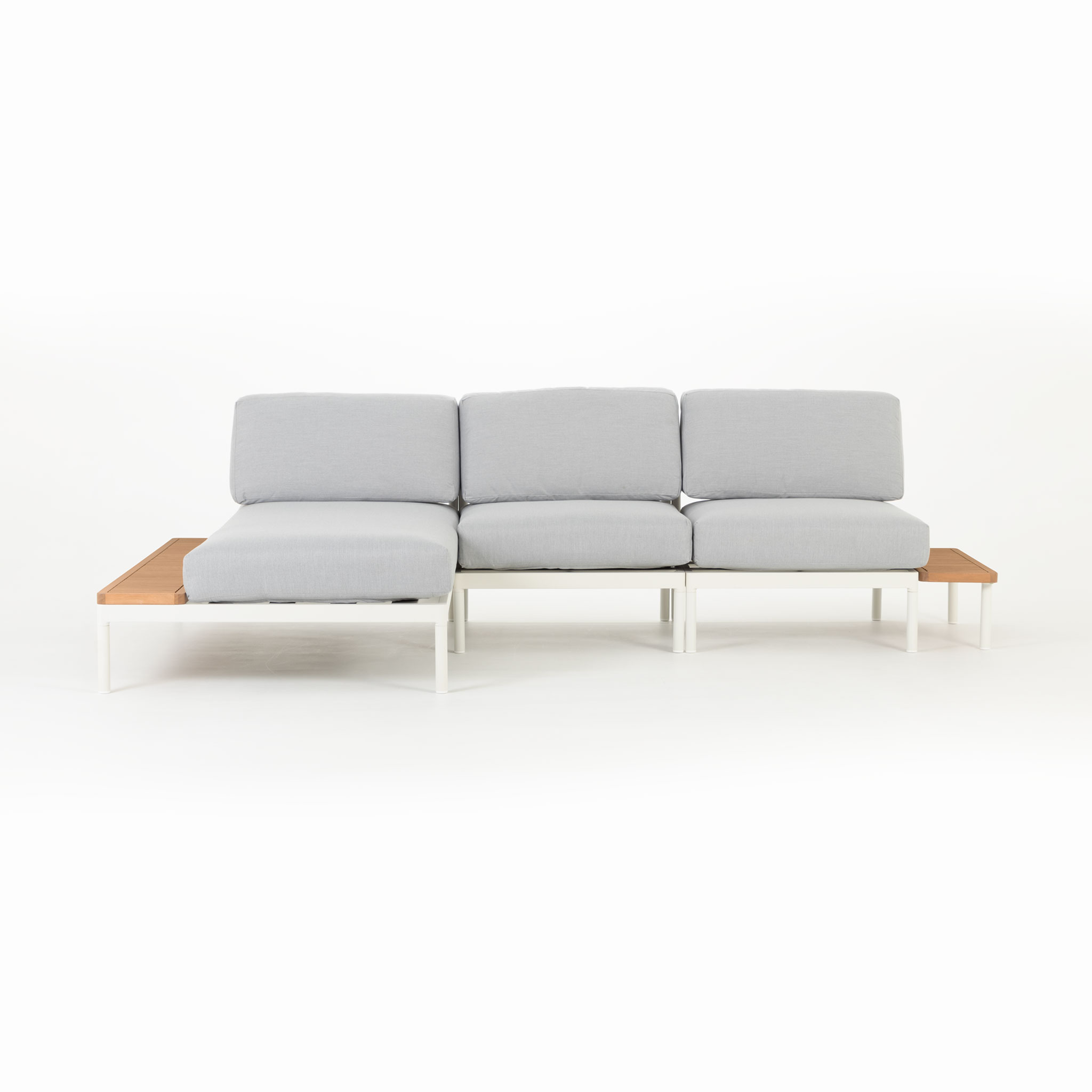 Cayman 4 Piece Outdoor Lounge Set with Sunlounger, White