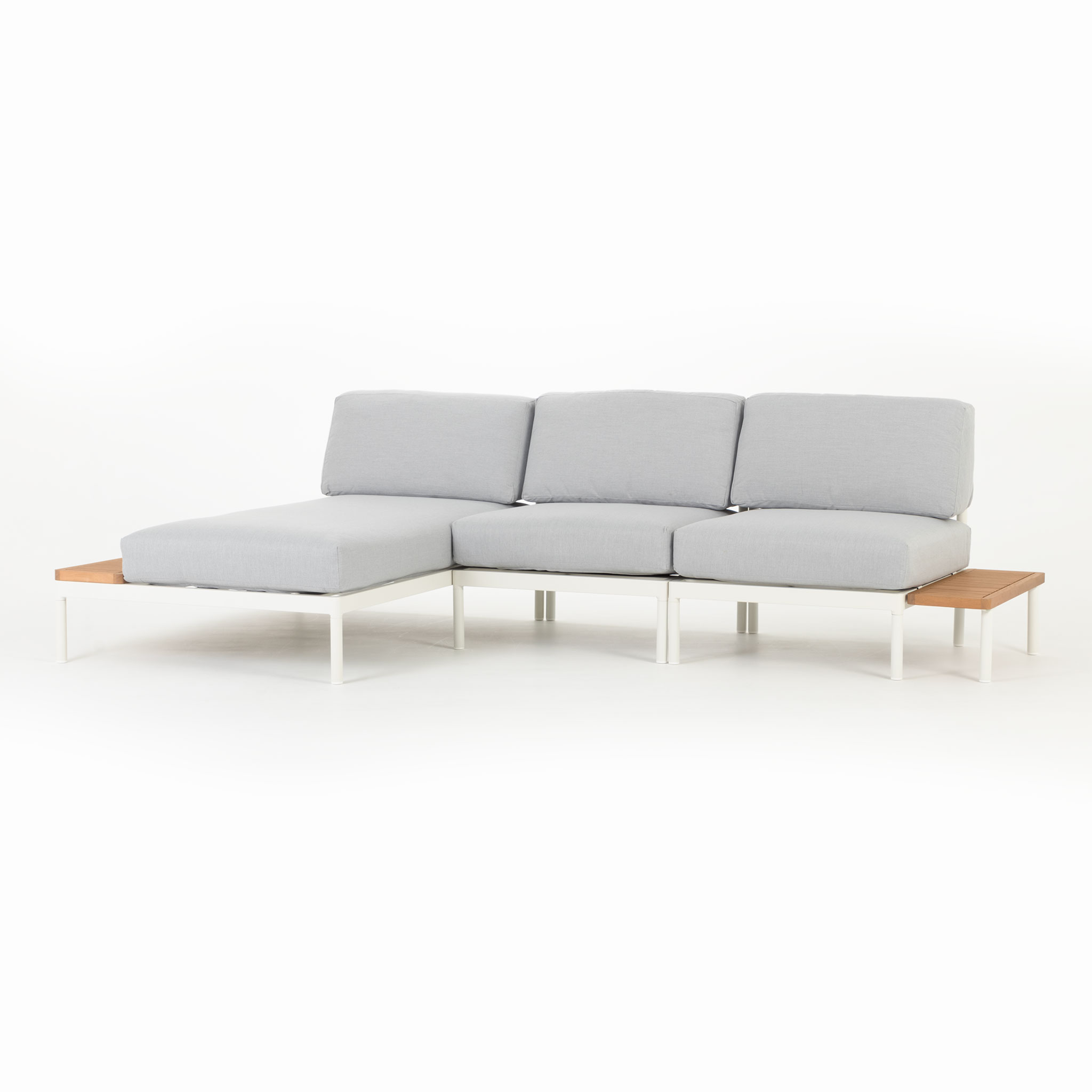 Cayman 4 Piece Outdoor Lounge Set with Sunlounger, White