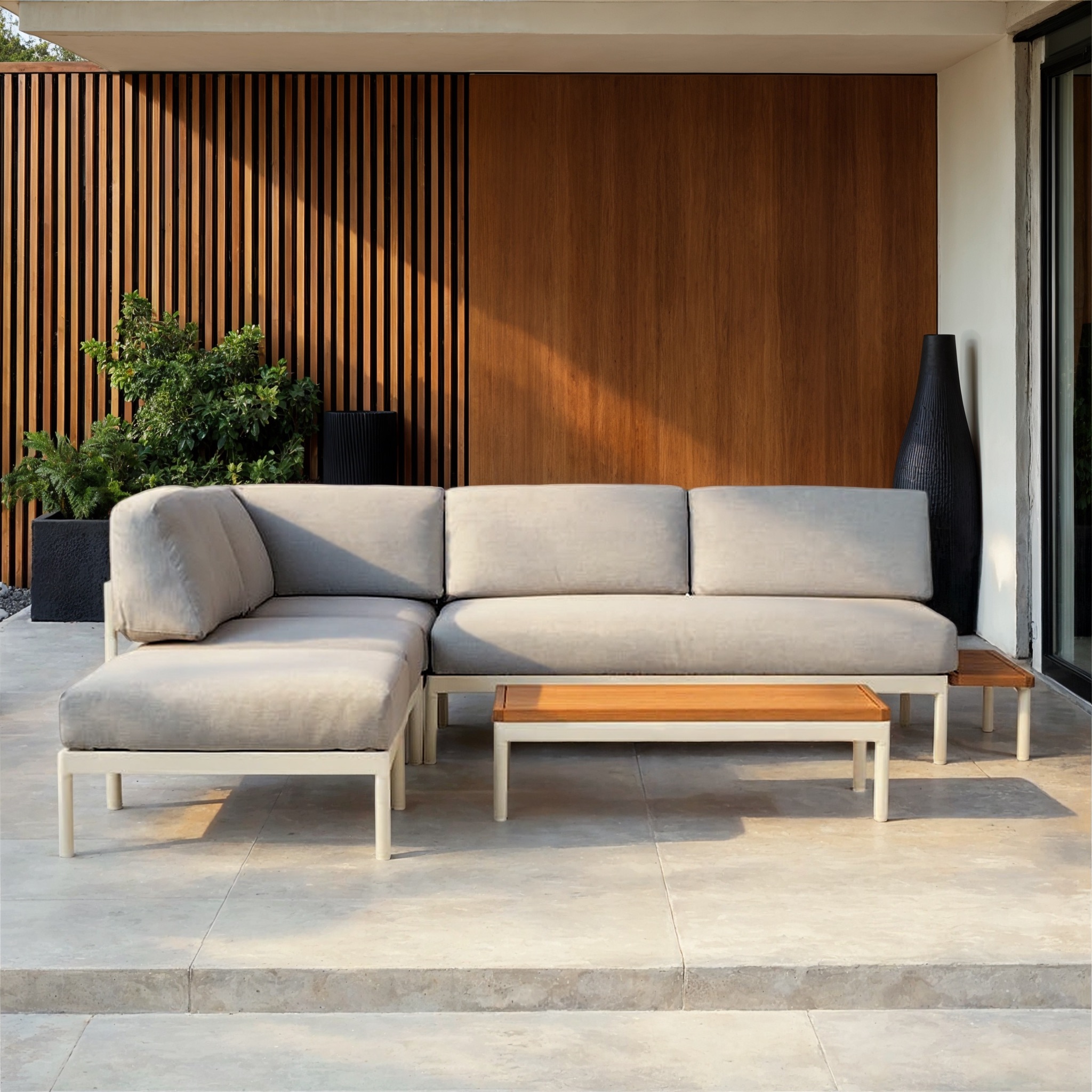 Cayman 6 Piece Outdoor Lounge Set with Coffee Table, White