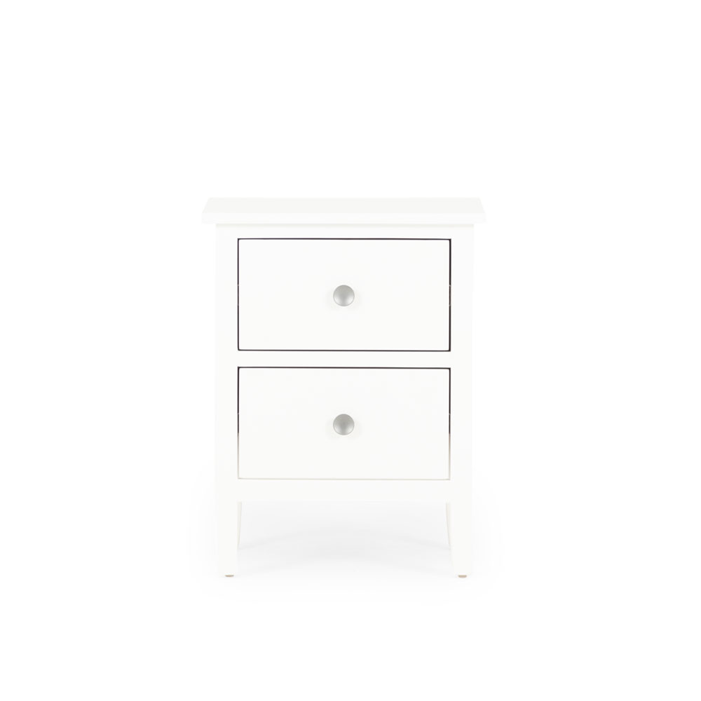 Chelsea 4 Piece Bedroom Set with Queen Bed Frame With 2 Drawers Bedside, White