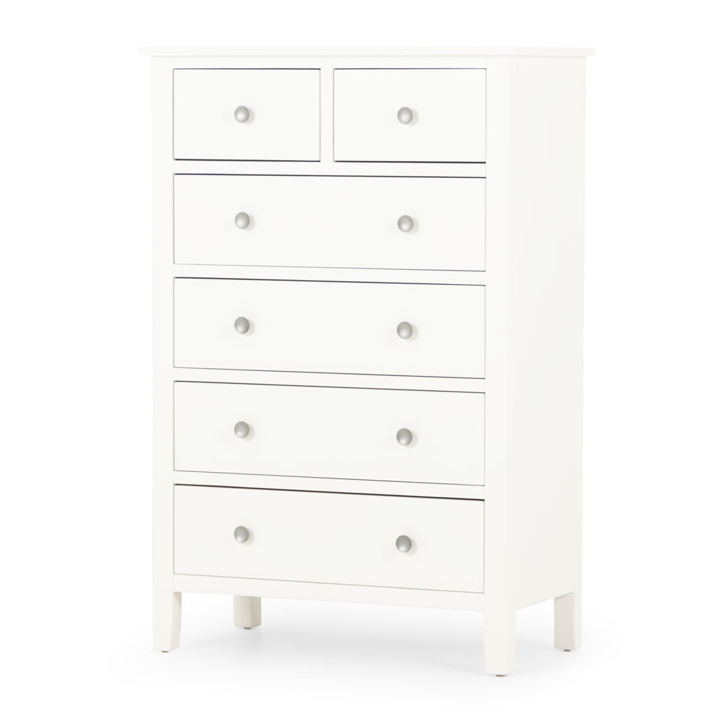 Chelsea 5 Piece Bedroom Set with Queen Bed Frame, White