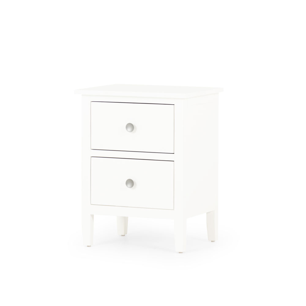 Chelsea 5 Piece Bedroom Set with Queen Bed Frame With 2 Drawers Bedside, White