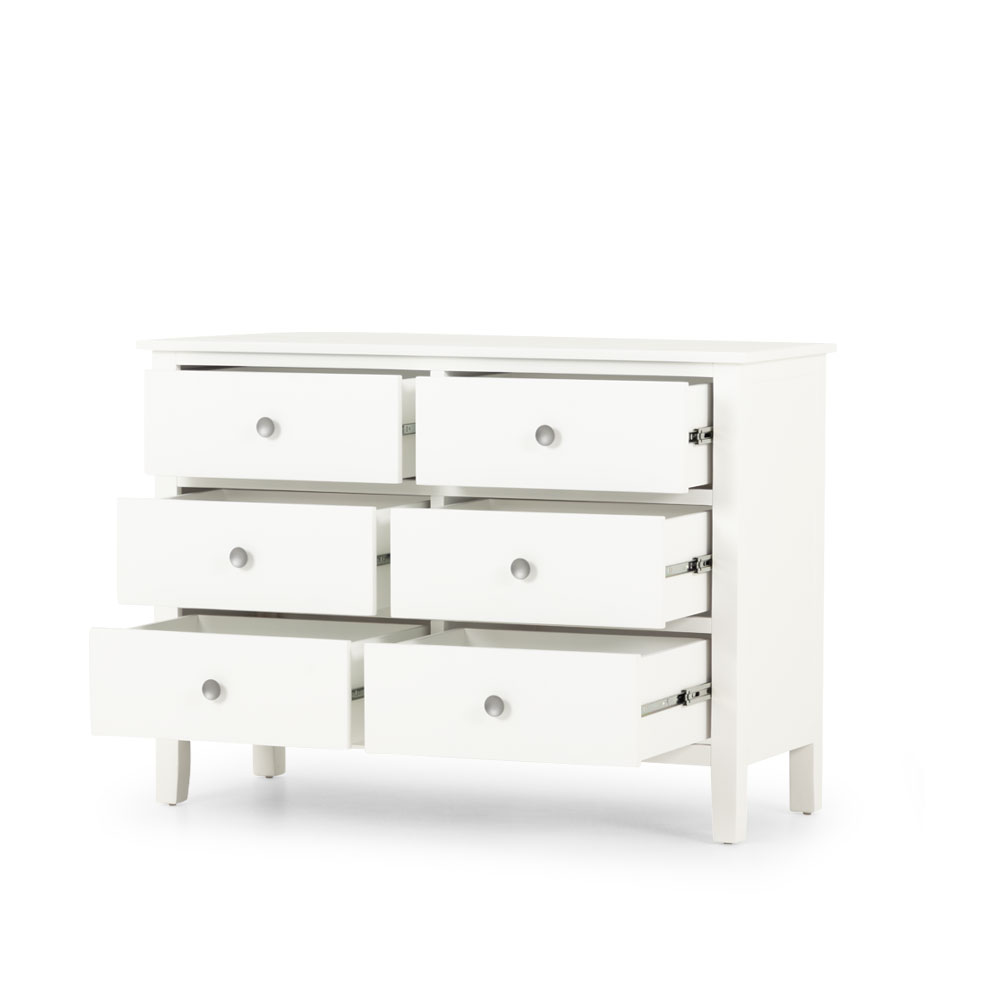 Chelsea 5 Piece Bedroom Set with Queen Bed Frame With 2 Drawers Bedside, White