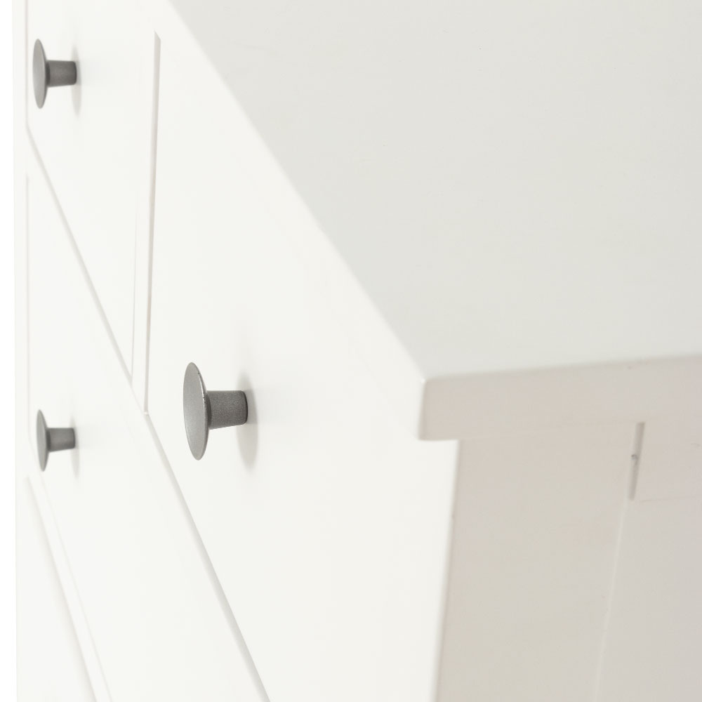 Chelsea 5 Piece Bedroom Set with Queen Bed Frame With 2 Drawers Bedside, White