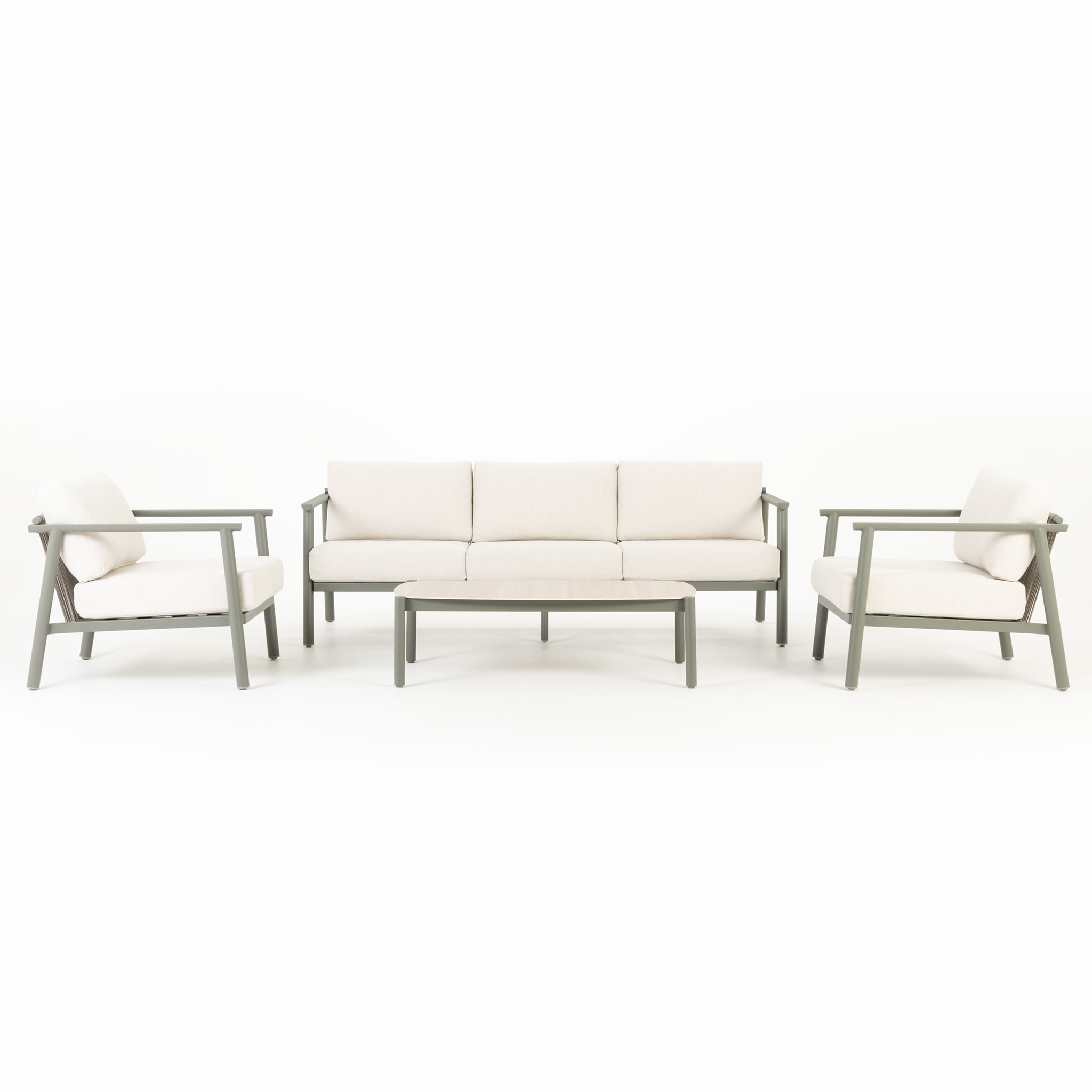 Como 4 Piece Outdoor Lounge Set With Coffee Table, Green