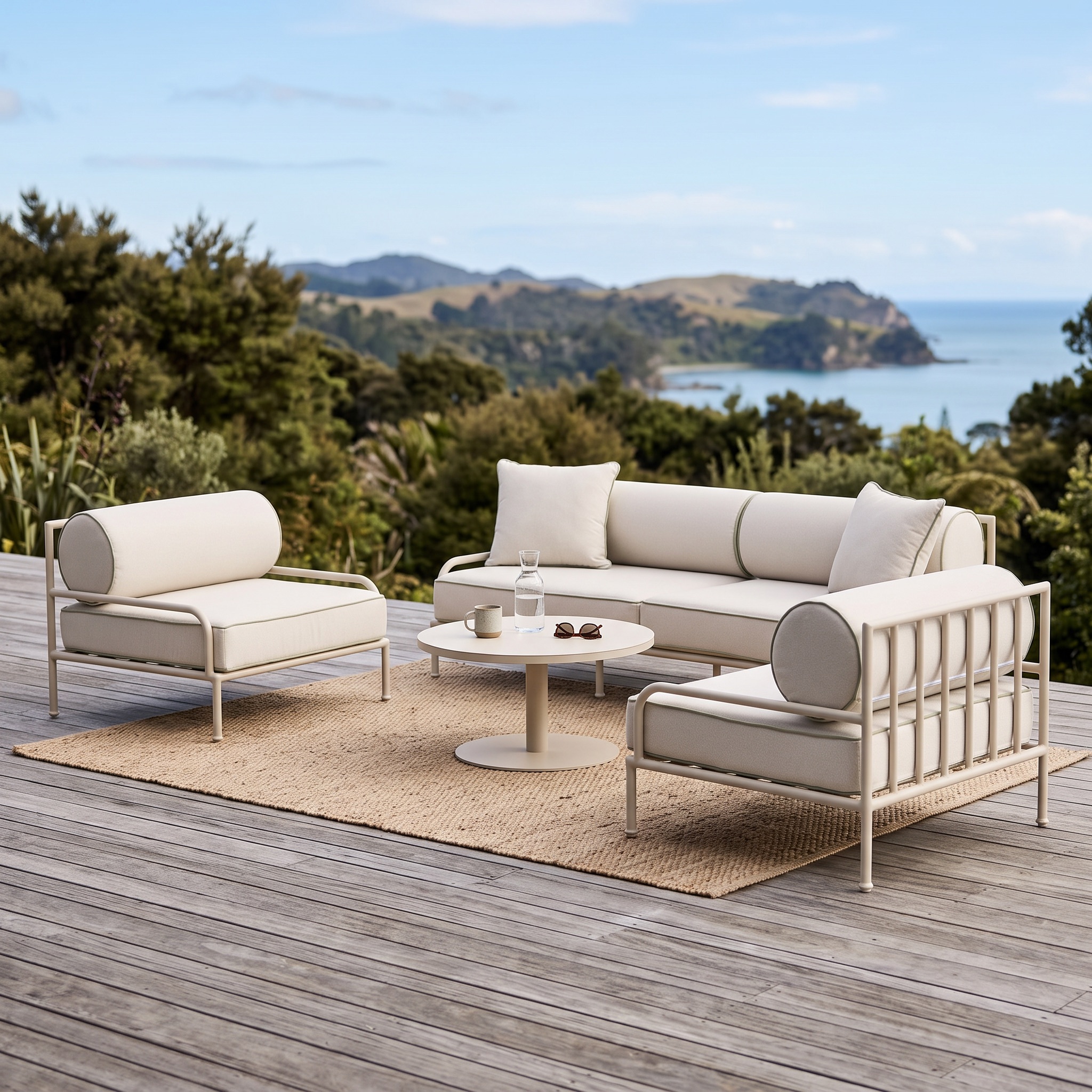Costa 4 Piece Outdoor Lounge Set With Coffee Table, Dune