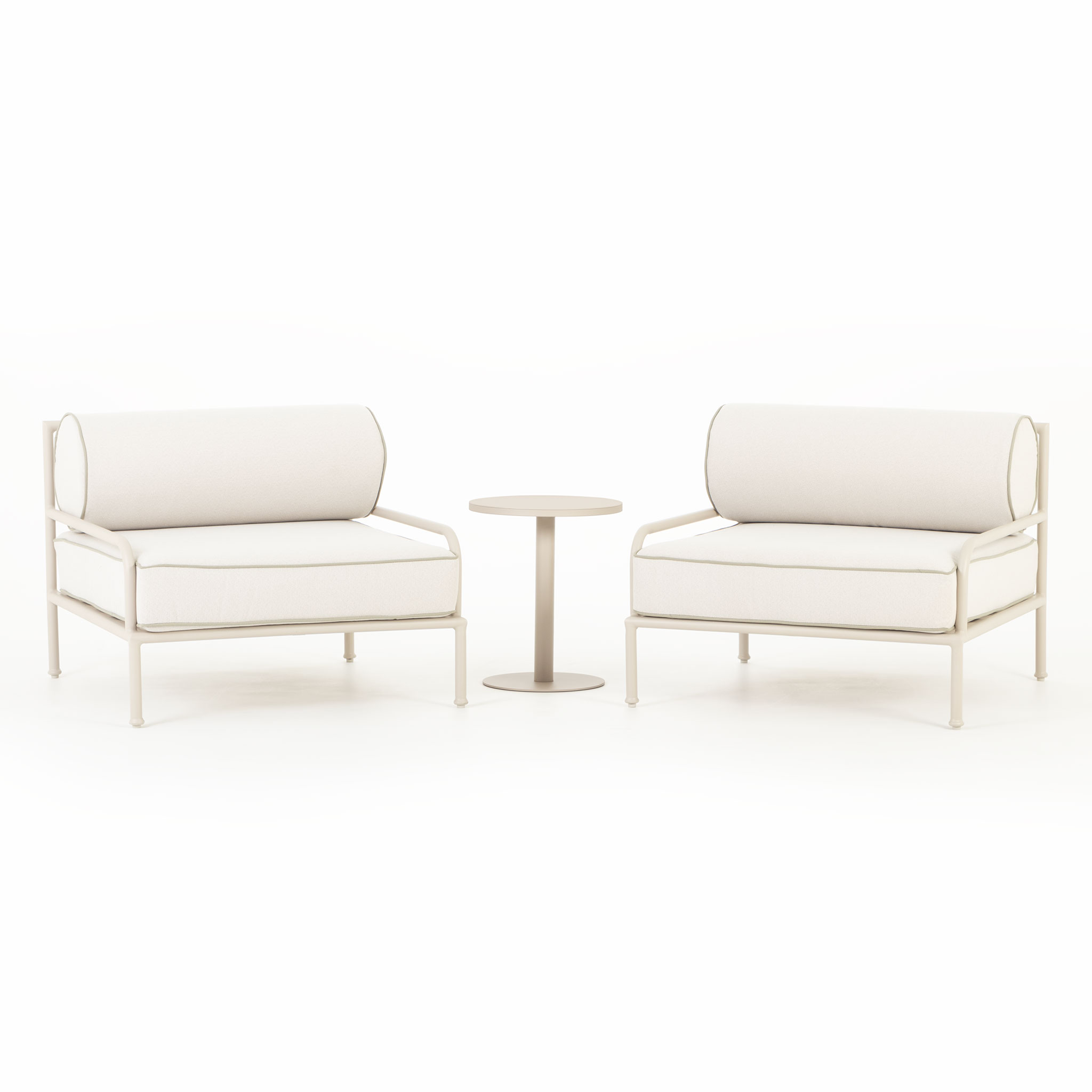 Costa 3 Piece Outdoor Lounge Set With Side Table, Dune