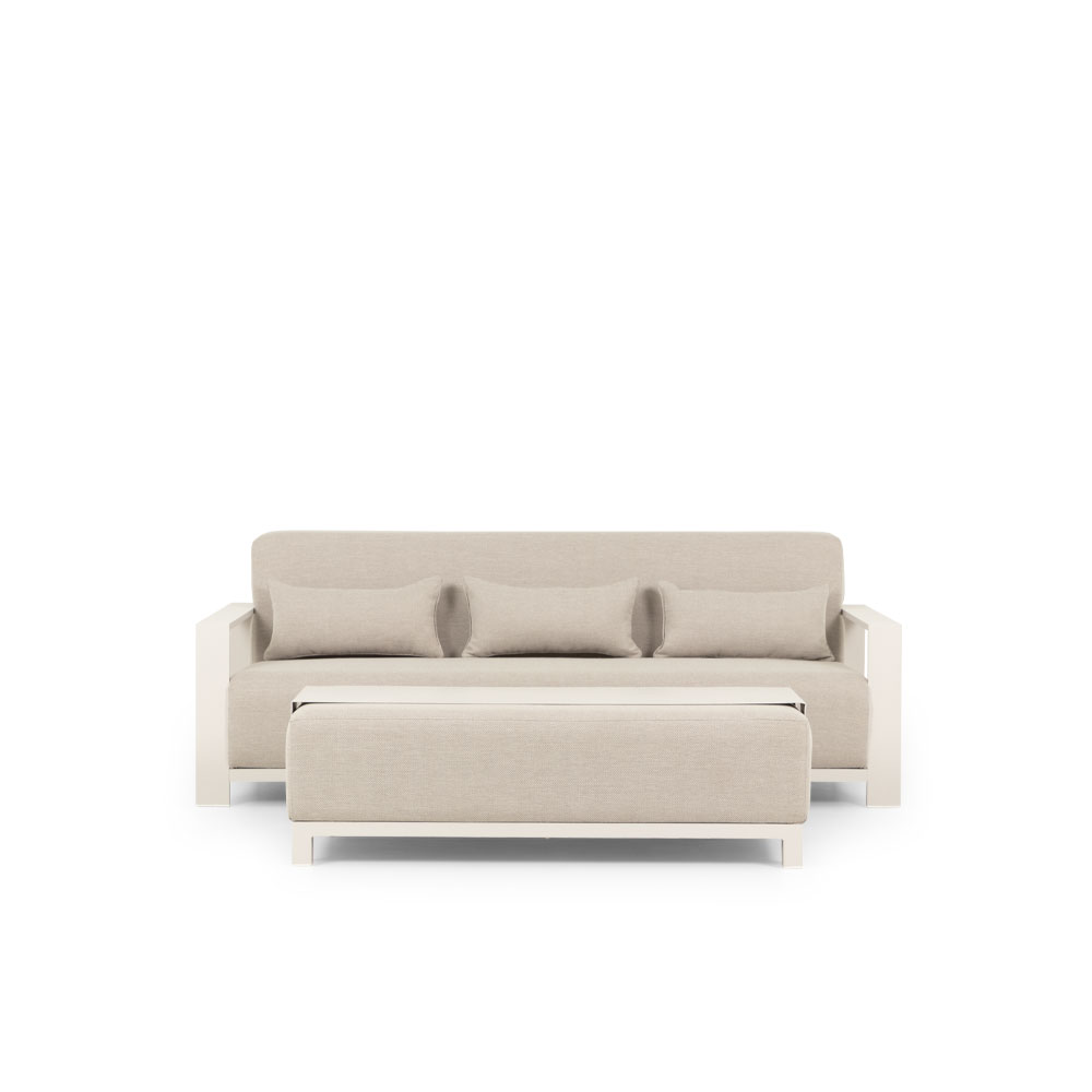 Cyprus 2 Piece Outdoor Lounge Set with Coffee Table, White