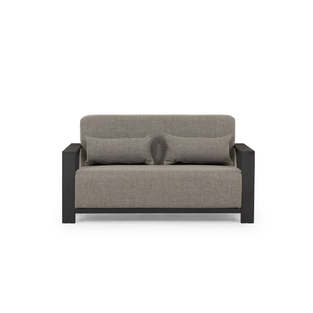 Cyprus 4 Piece Outdoor Lounge Set with Coffee Table - 2 Seater, Black