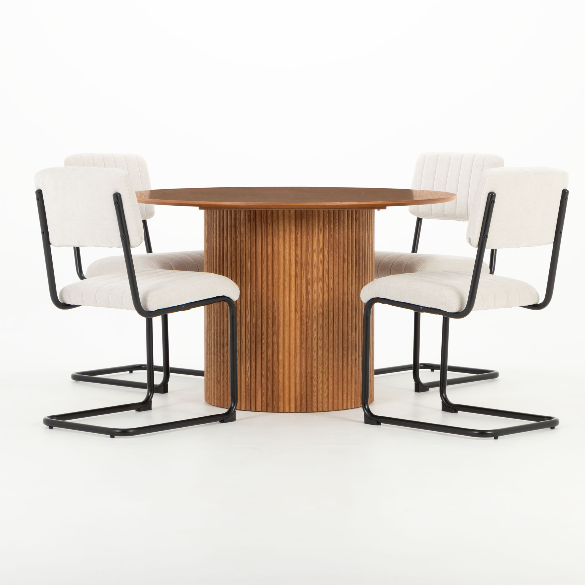 Malmo & Danny 5 Piece Dining Set - W120, Light Grey