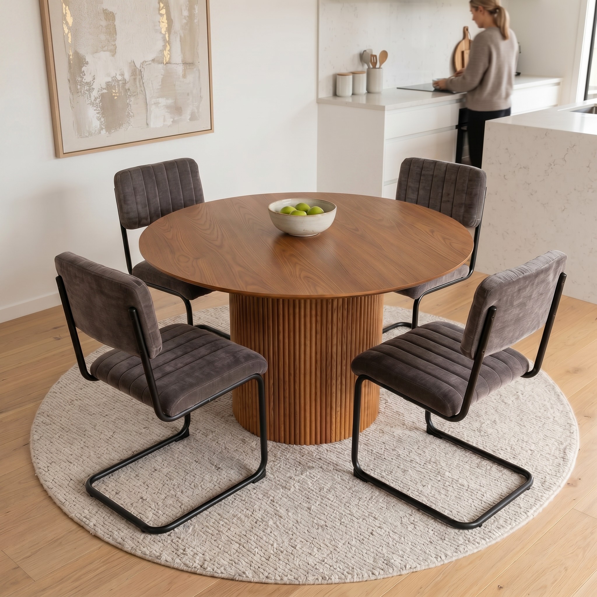 Malmo 5 Piece Dining Set - W120, Charcoal