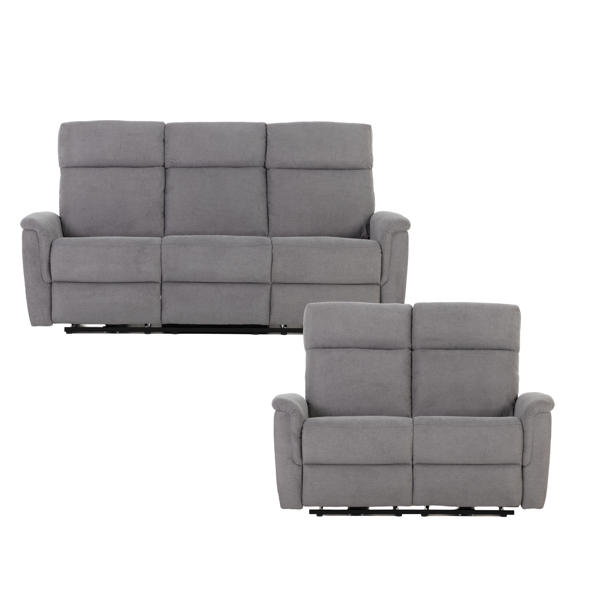 Dion 3 Seater Electric Recliner + 2 Seater Electric Recliner, Ash