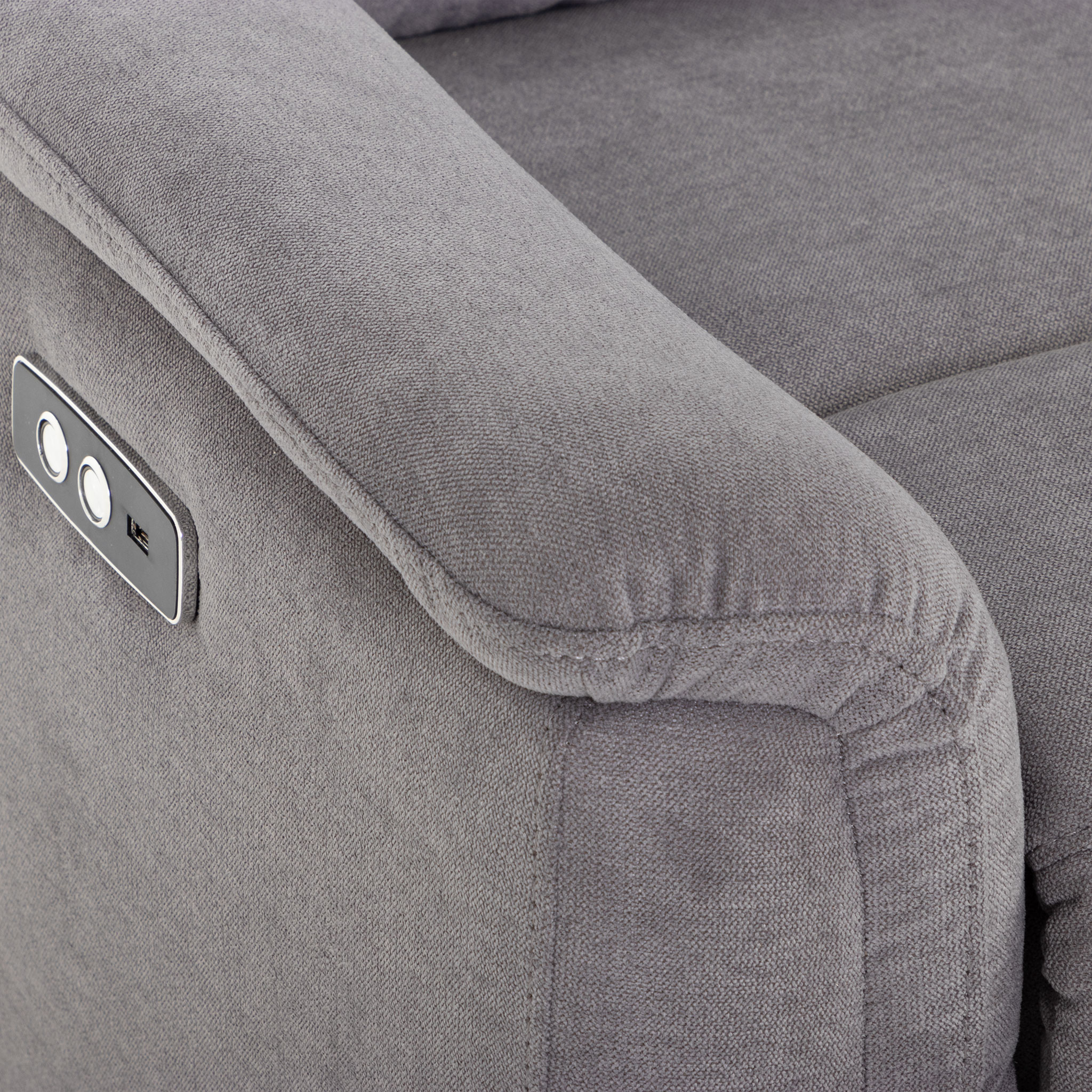 Dion 3 Seater Electric Recliner + 2 Seater Electric Recliner, Ash