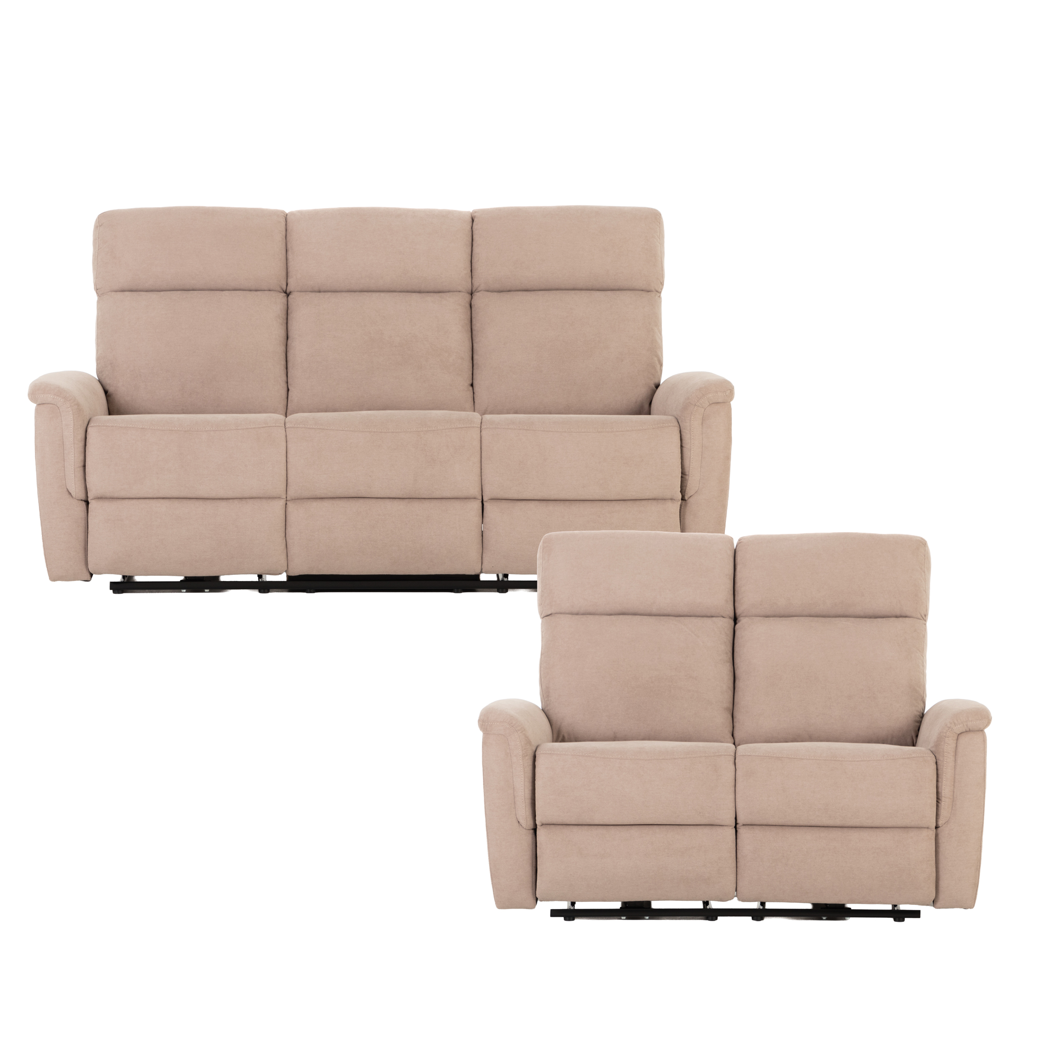 Dion 3 Seater Electric Recliner + 2 Seater Electric Recliner, Taupe