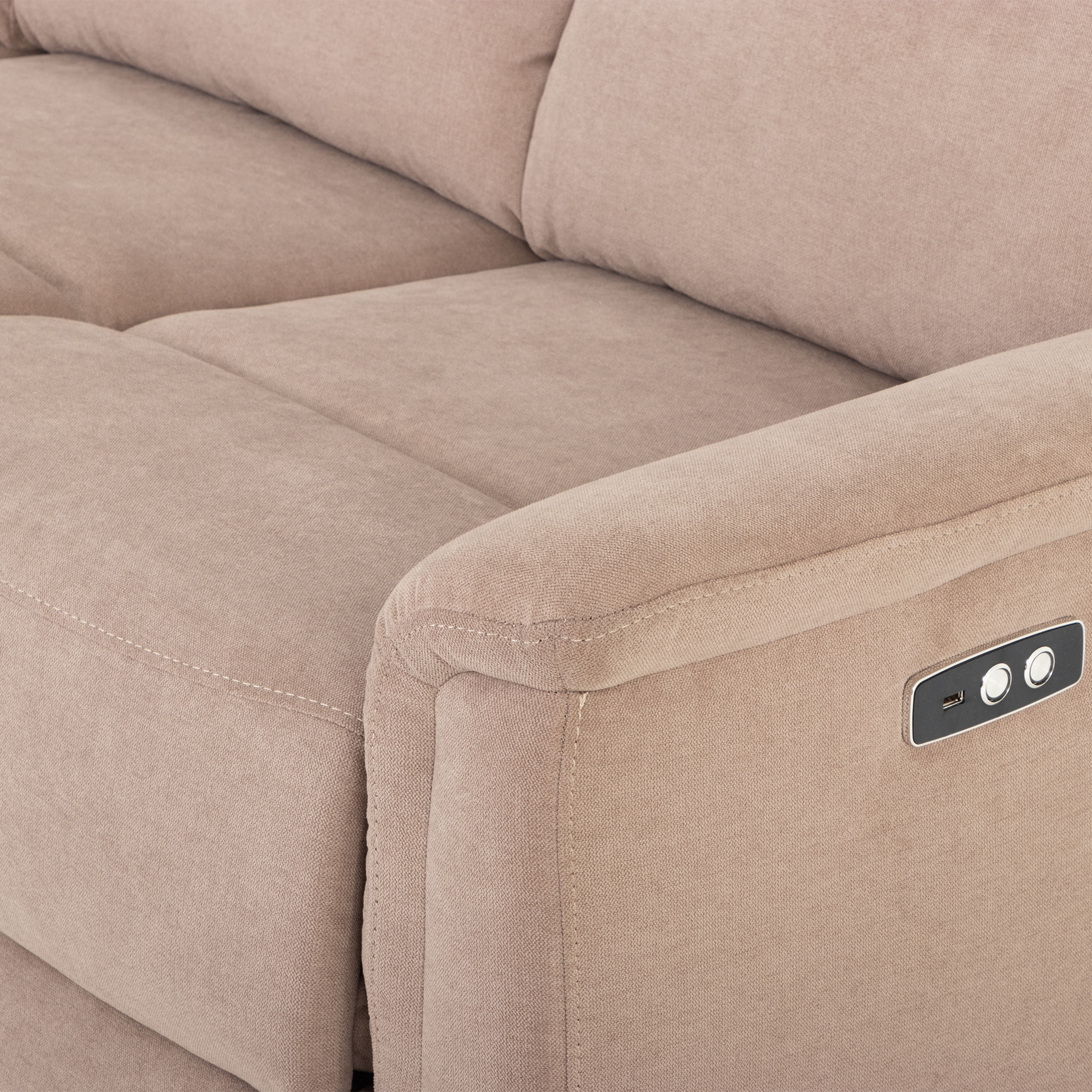 Dion 3 Seater Electric Recliner + 2 Seater Electric Recliner, Taupe