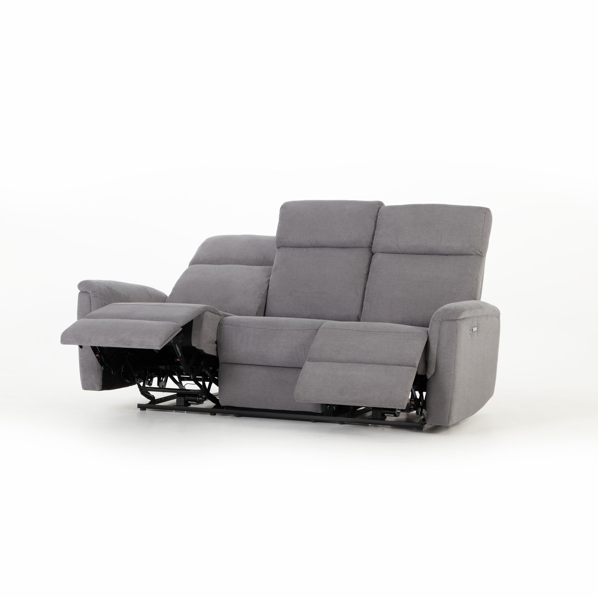 Dion 3 Seater Electric Recliner + 2 Electric Recliner Chairs, Ash