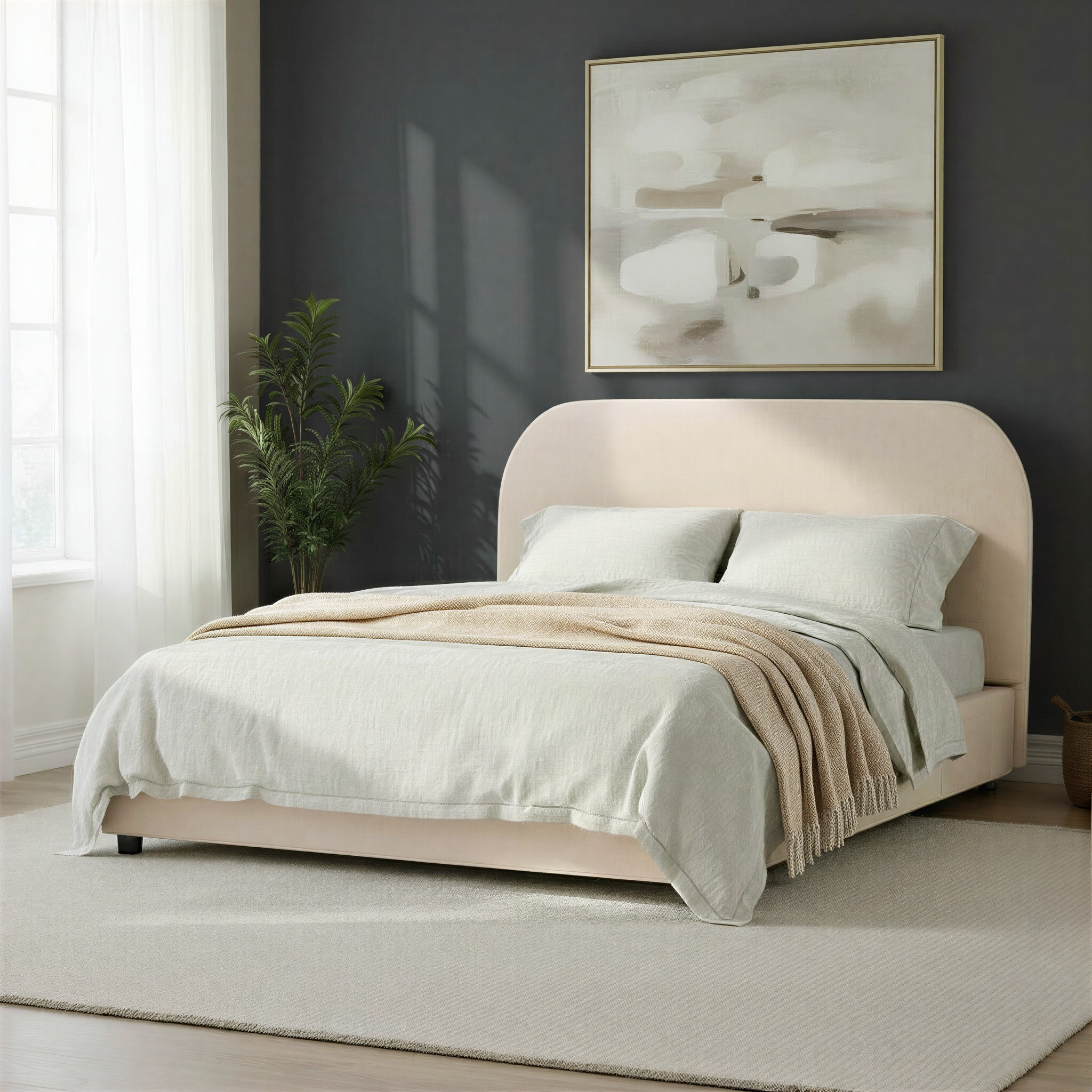 Elise Double Bed Frame, Taupe