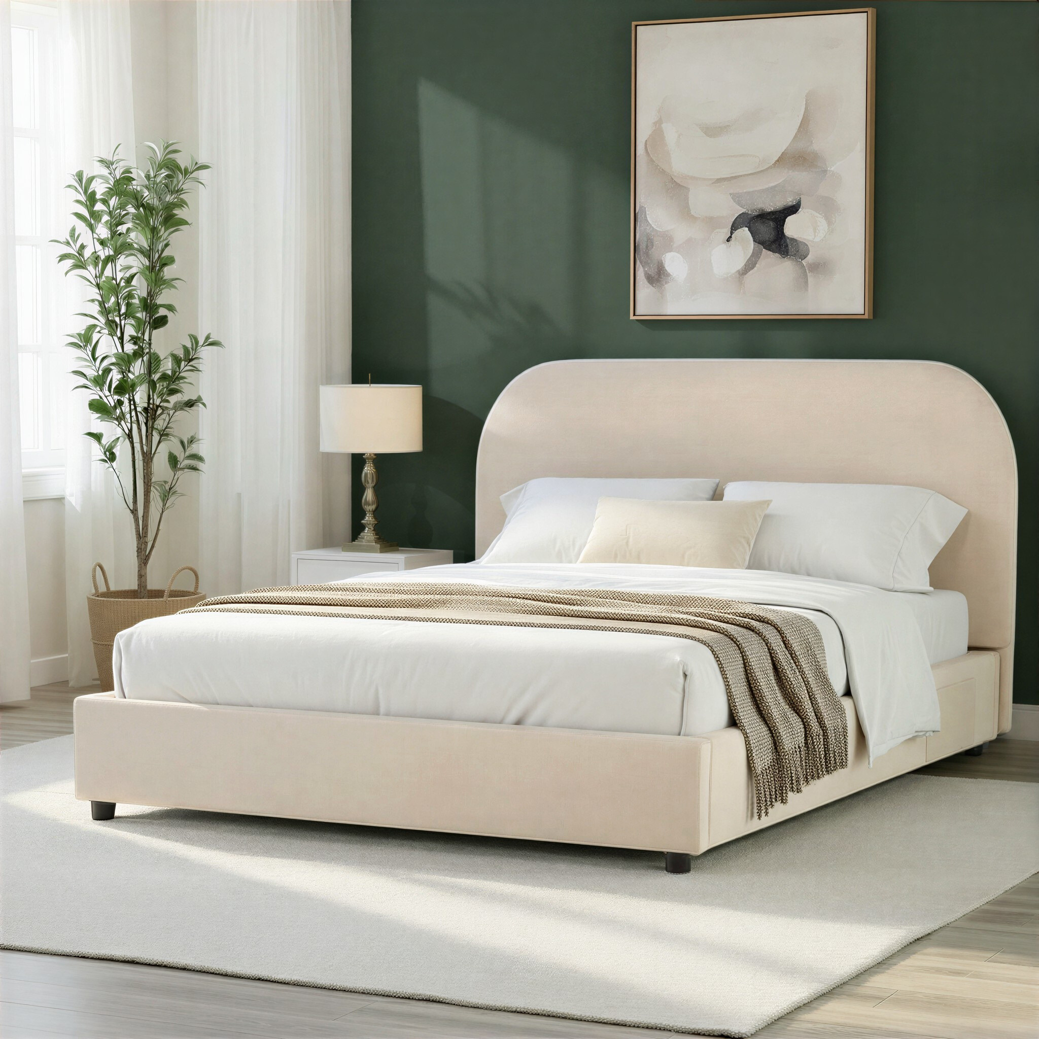 Elise Queen Bed Frame, Taupe