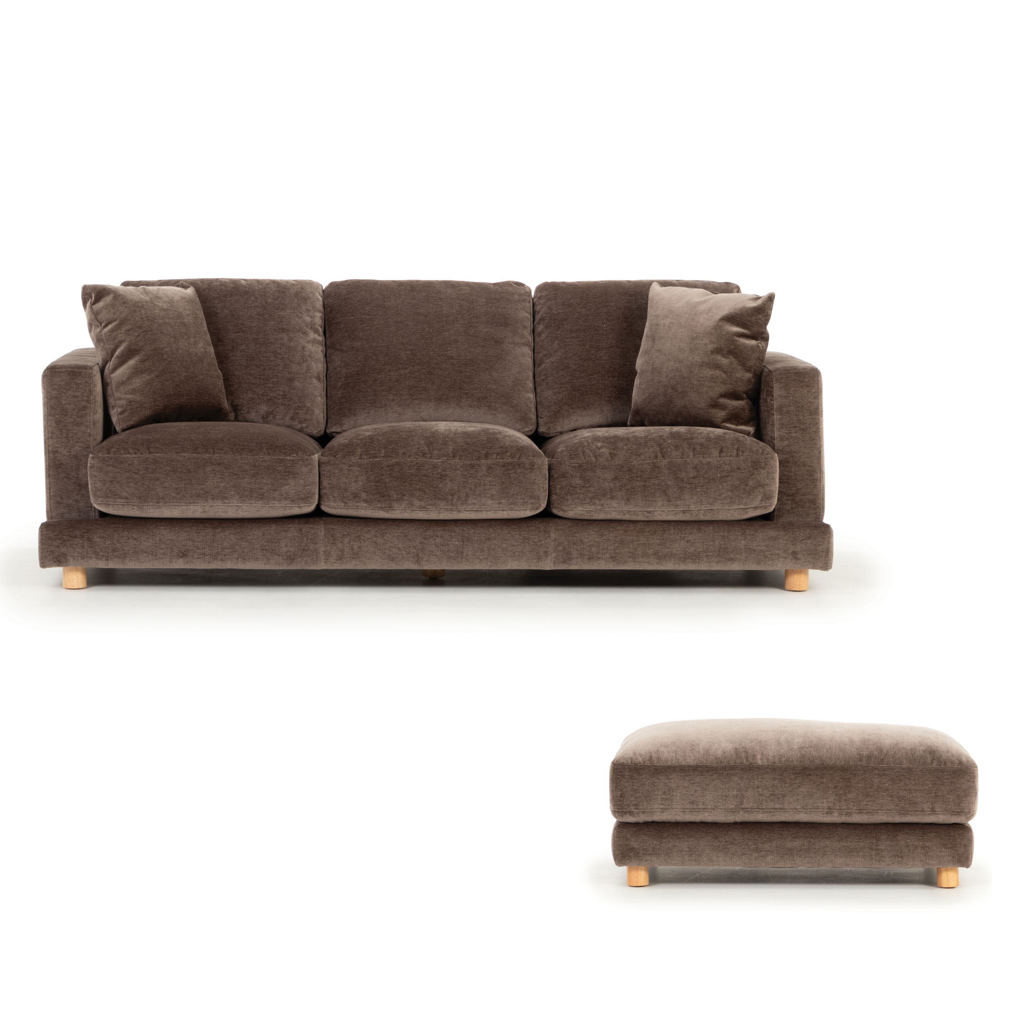Ella 3 Seater + Ottoman, Mushroom