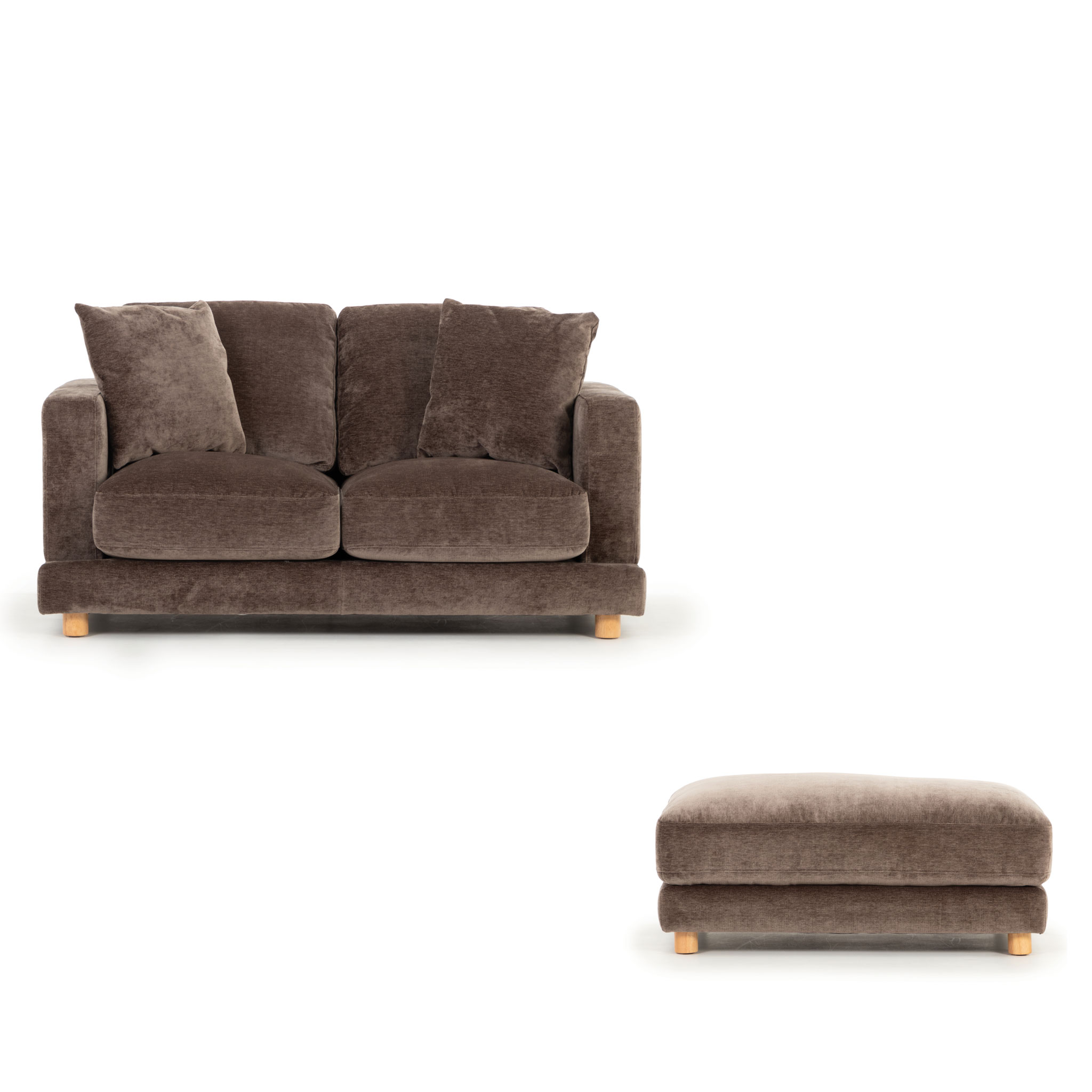 Ella 2 Seater + Ottoman, Mushroom