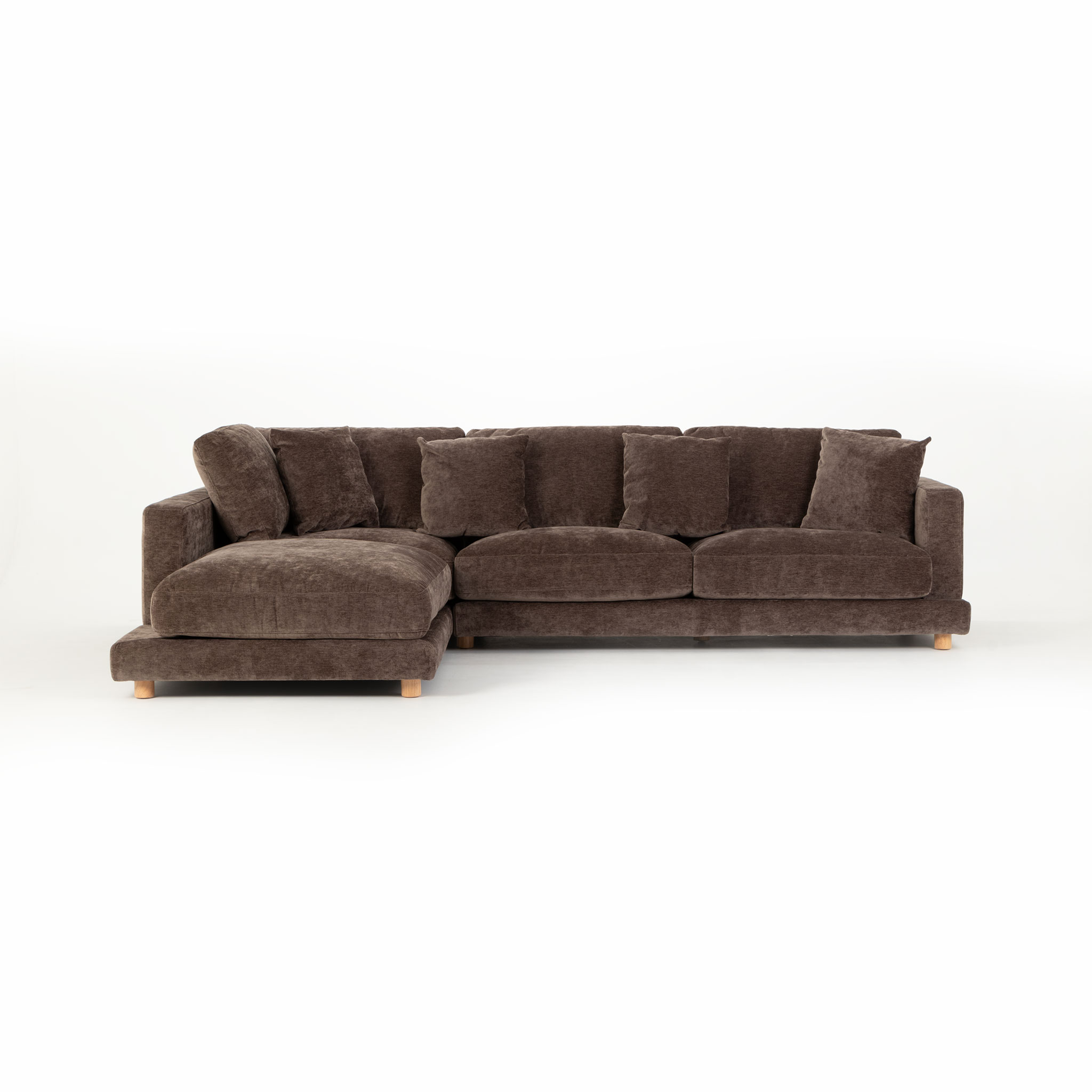 Ella Left Hand Facing Chaise + 2 Seater, Mushroom
