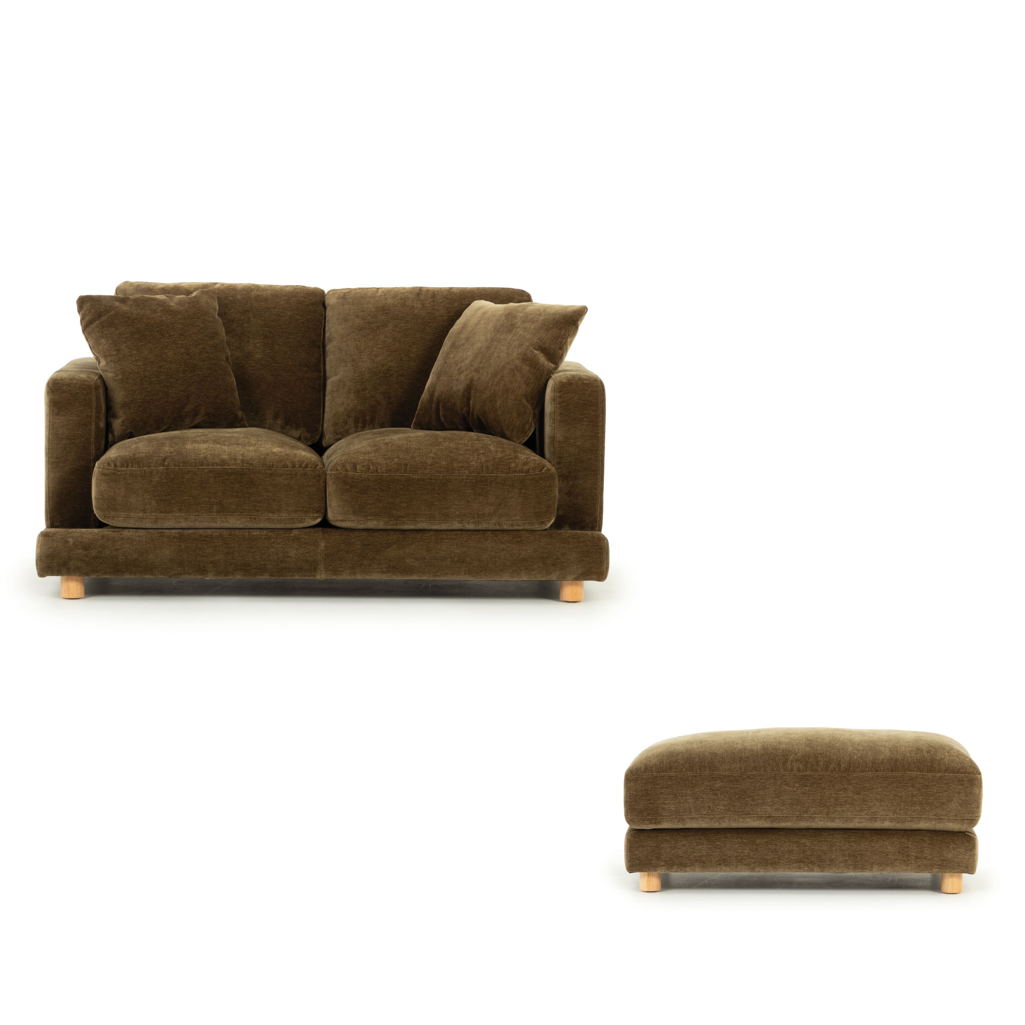 Ella 2 Seater + Ottoman, Olive
