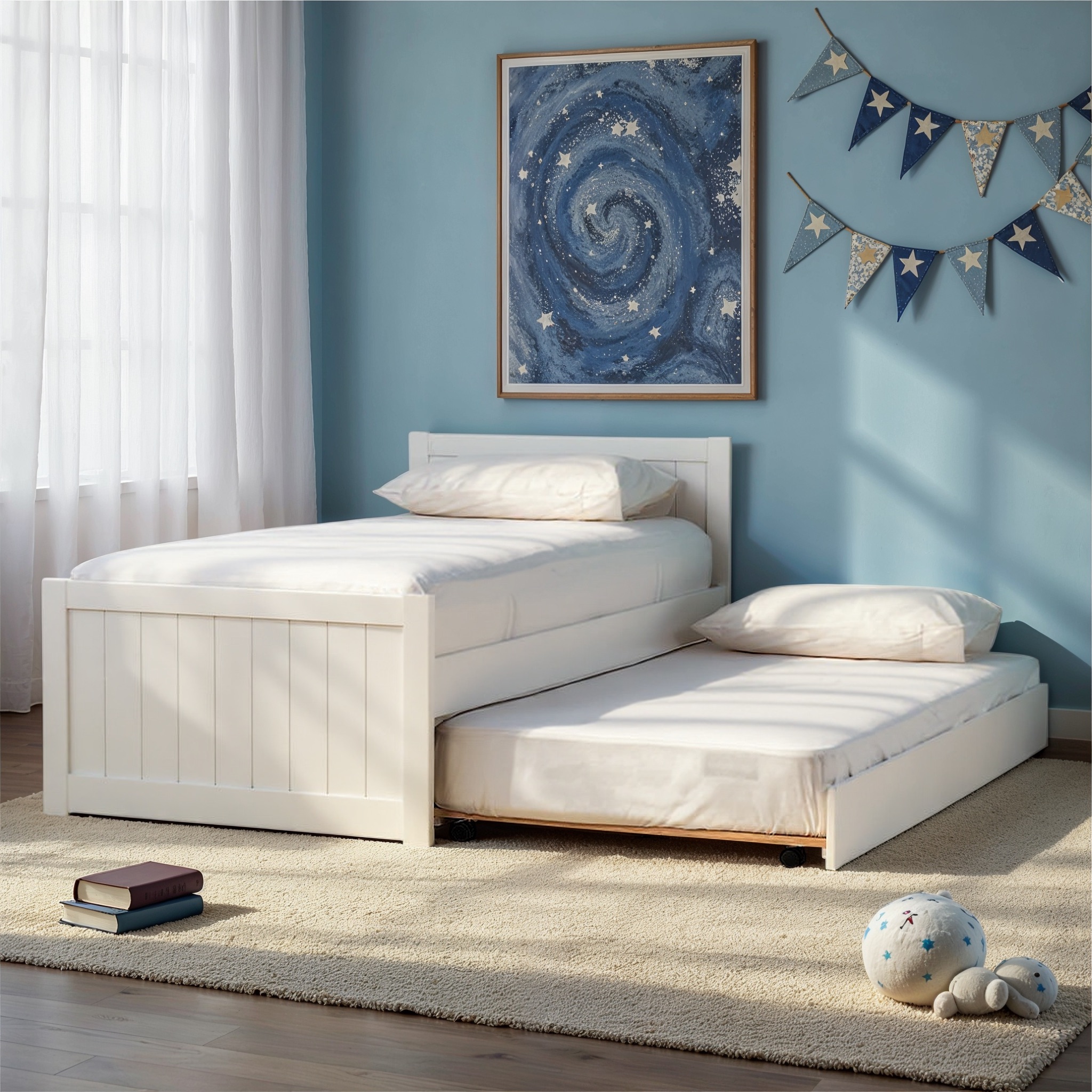 Emerson Single/Single Trundler Bed Setting, White
