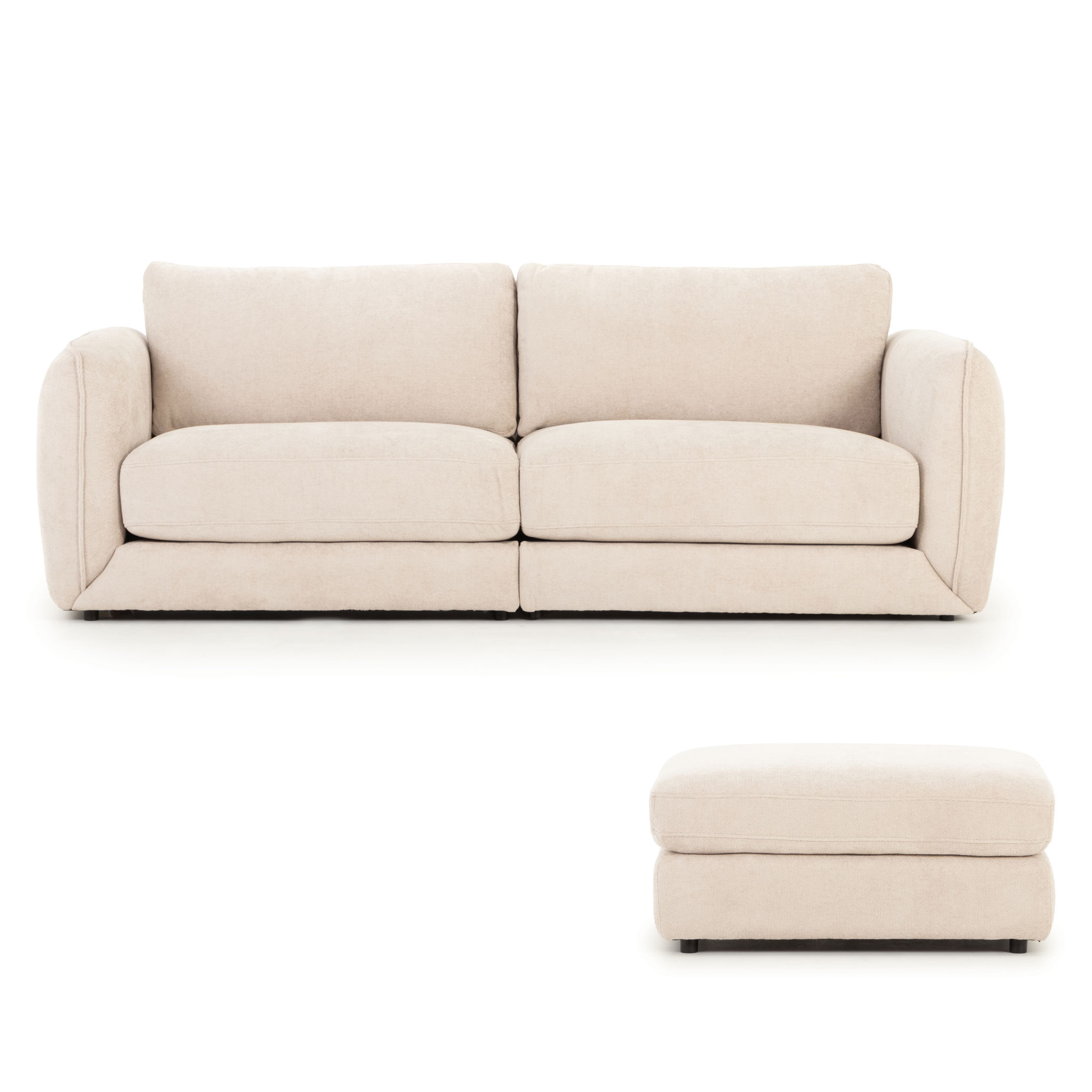 Esme 4 Seater + Ottoman, Natural