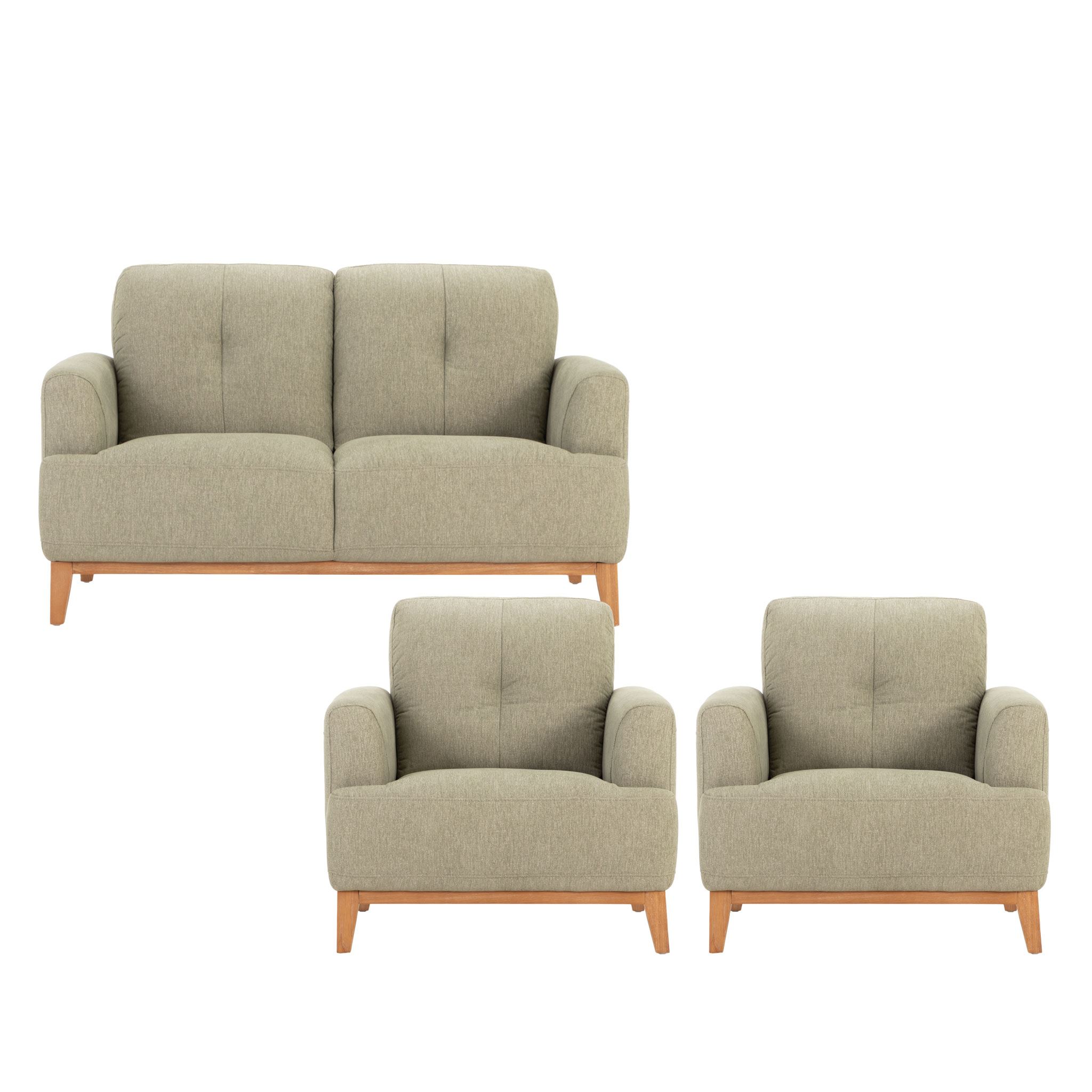 Finn 2 Seater + 2 Chairs, Green
