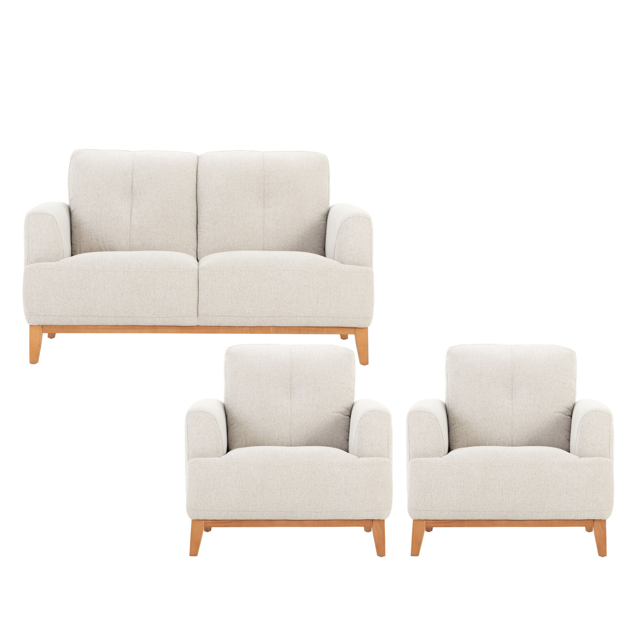 Finn 2 Seater + 2 Chairs, Beige
