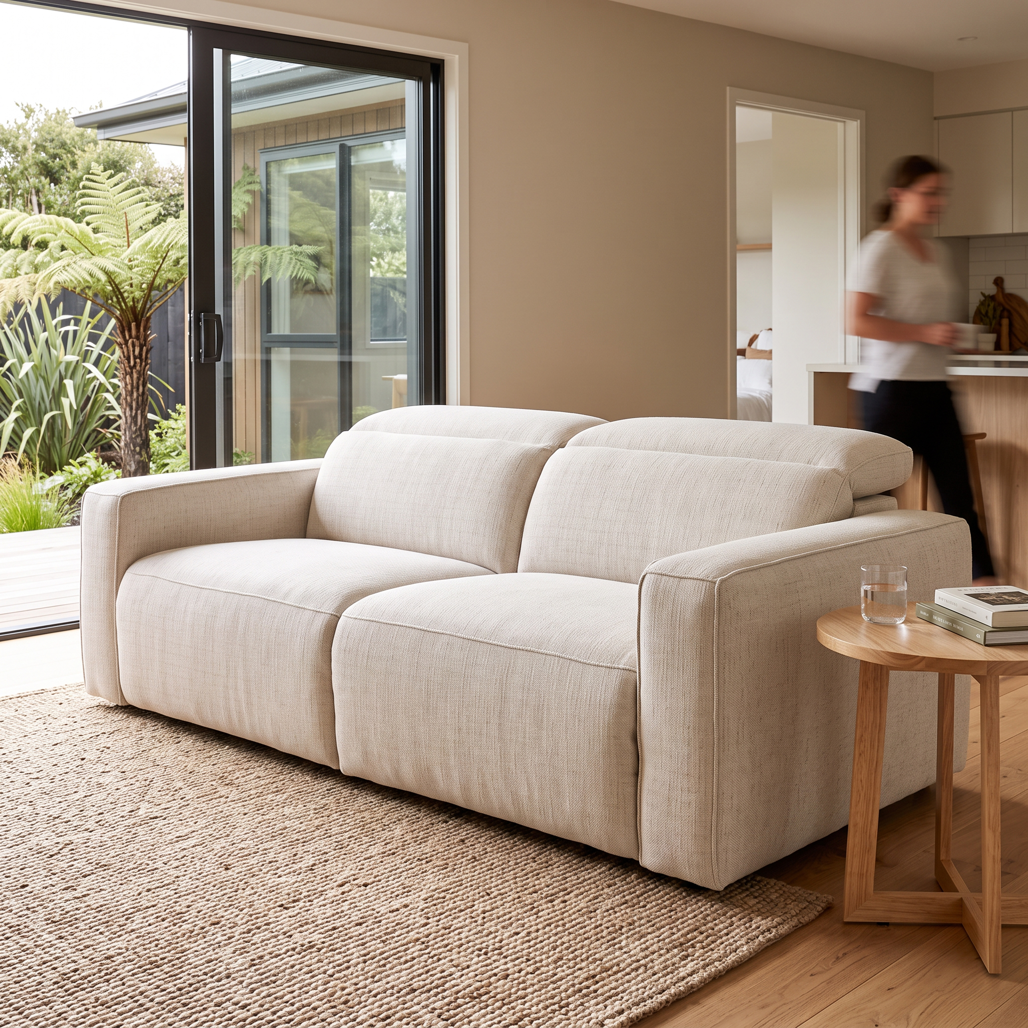 Gianni 2 Seater Modular Recliner Sofa, Natural