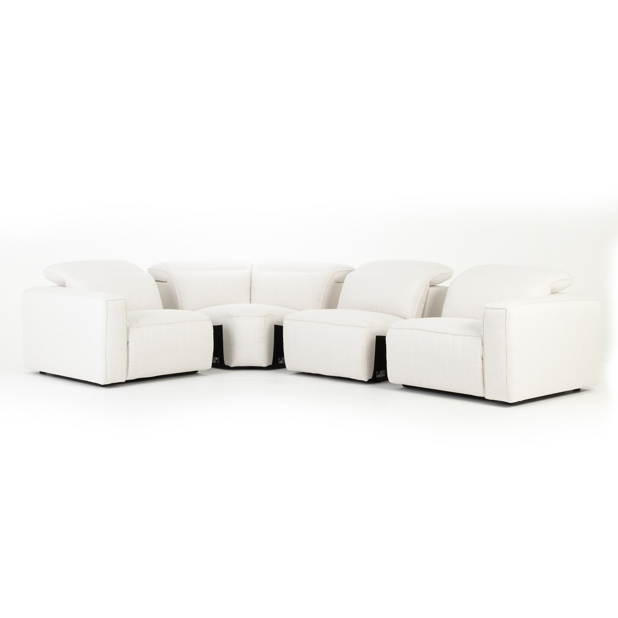 Gianni 4 Seater Corner Modular Recliner Sofa, Natural