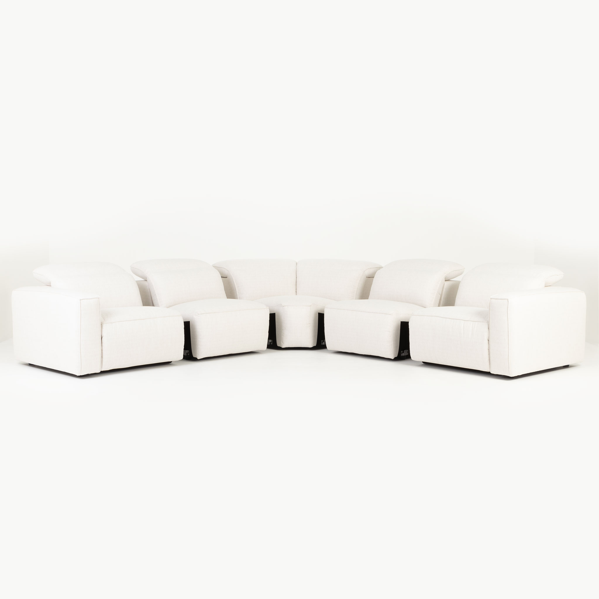 Gianni 5 Seater Corner Modular Recliner Sofa, Natural