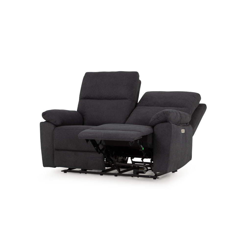 Gracey 3 Seater Electric Recliner + 2 Seater Fabric Electric Recliner, Charcoal