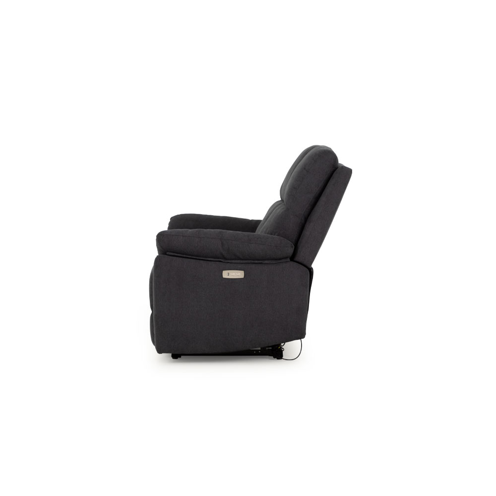 Gracey 3 Seater Electric Recliner + 2 Seater Fabric Electric Recliner, Charcoal