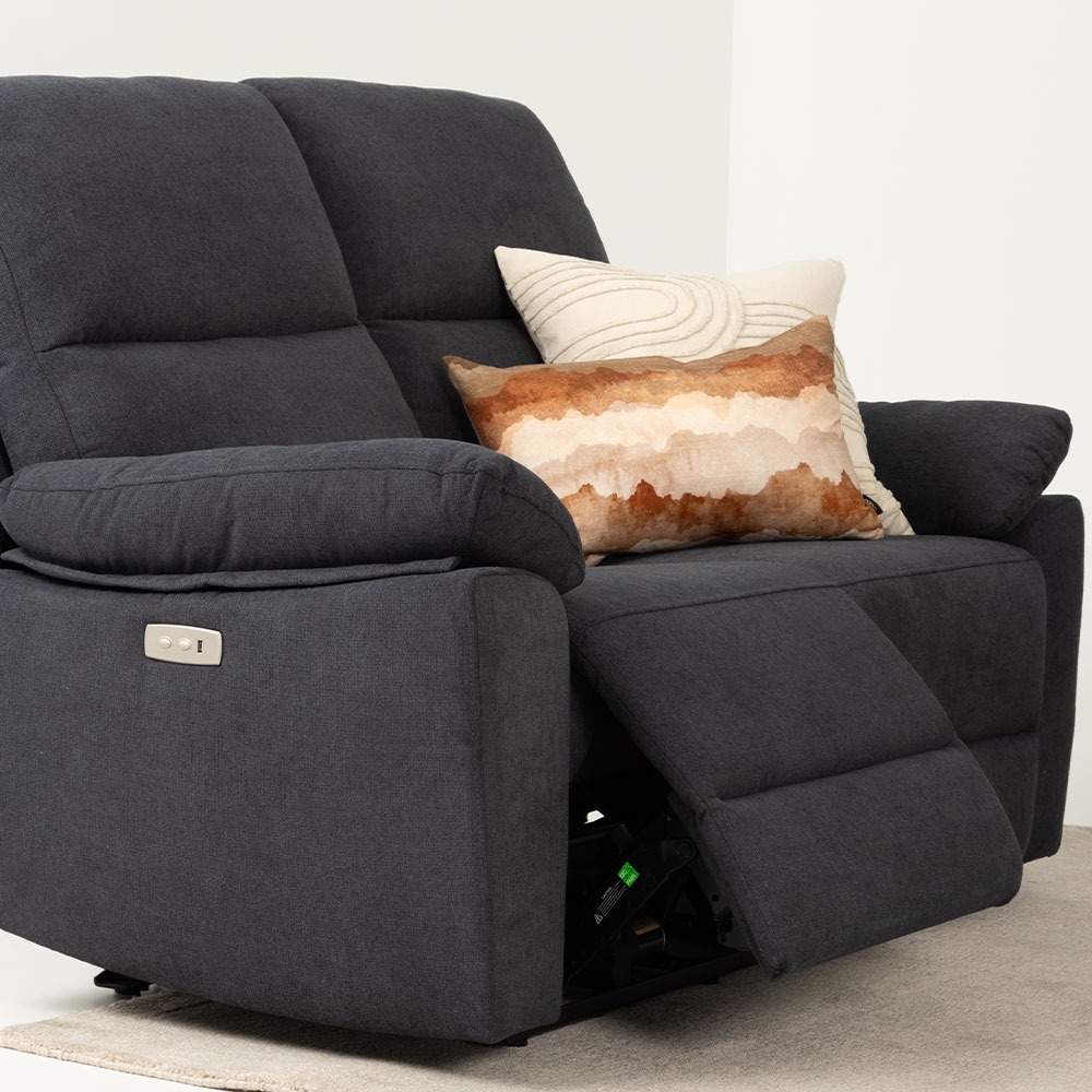 Gracey 3 Seater Electric Recliner + 2 Seater Fabric Electric Recliner, Charcoal