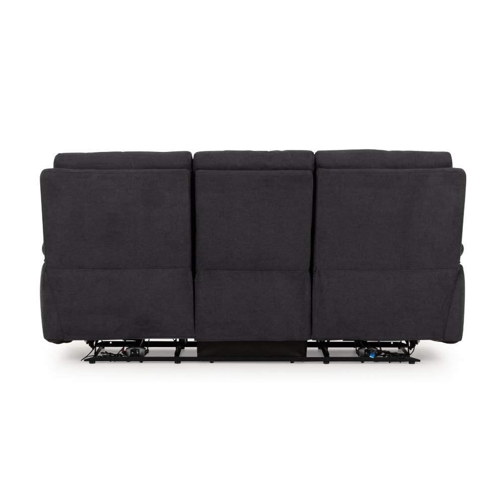 Gracey 3 Seater Electric Recliner + 2 Seater Fabric Electric Recliner, Charcoal