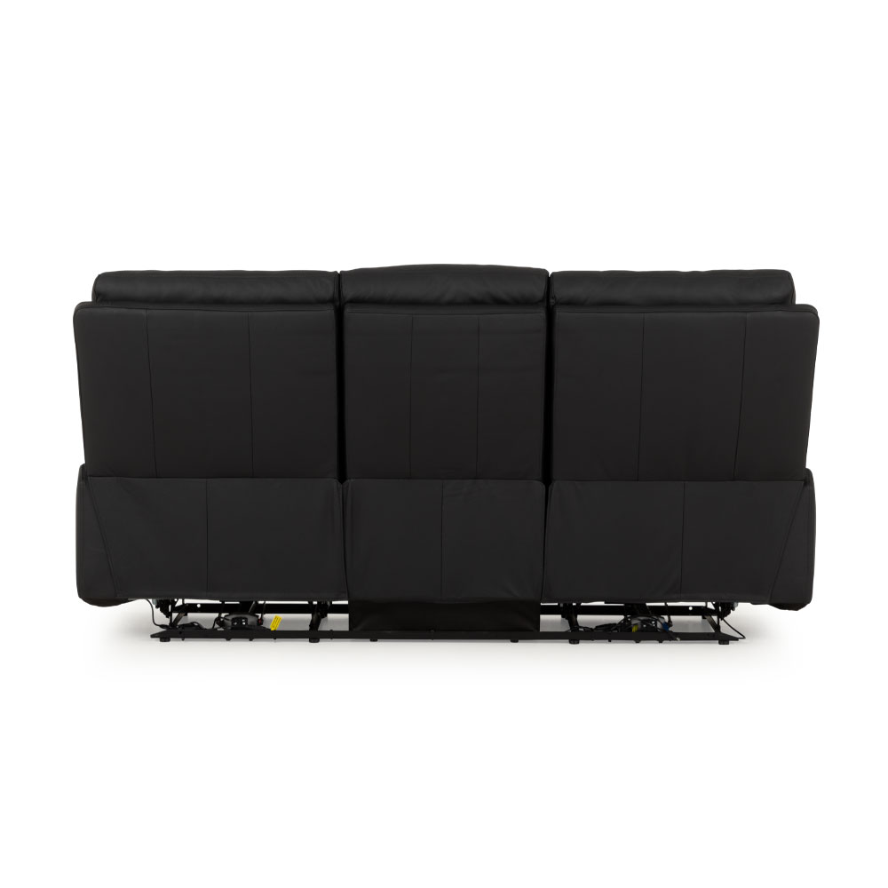 Gracey 3 Seater Electric Recliner + 2 Seater Leather Electric Recliner, Black