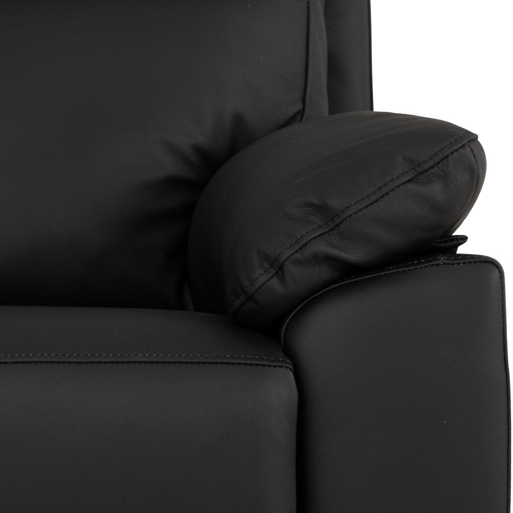 Gracey 3 Seater Electric Recliner + 2 Seater Leather Electric Recliner, Black