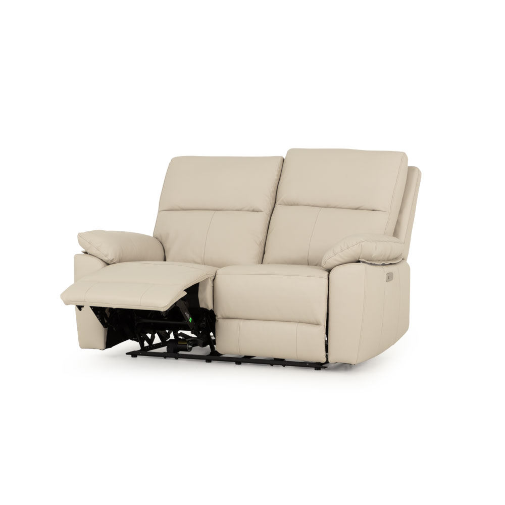 Gracey 3 Seater Electric Recliner + 2 Seater Leather Electric Recliner, Light Grey