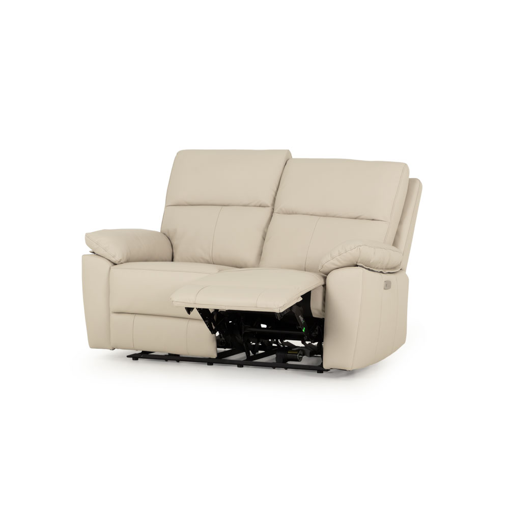 Gracey 3 Seater Electric Recliner + 2 Seater Leather Electric Recliner, Light Grey
