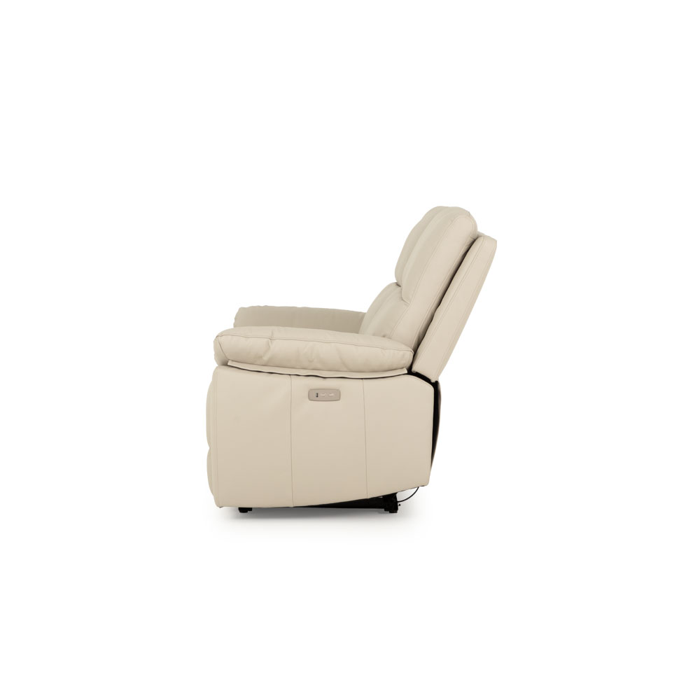 Gracey 3 Seater Electric Recliner + 2 Seater Leather Electric Recliner, Light Grey