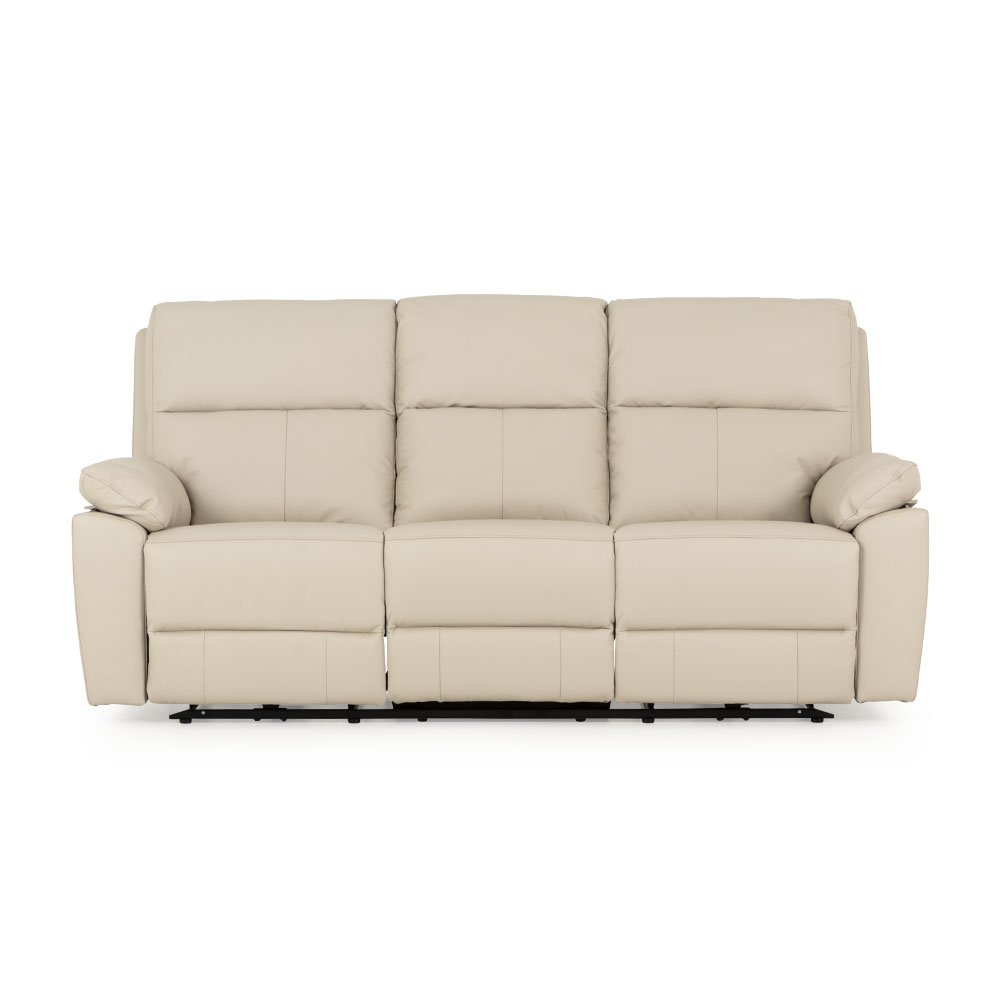 Gracey 3 Seater Electric Recliner + 2 Seater Leather Electric Recliner, Light Grey