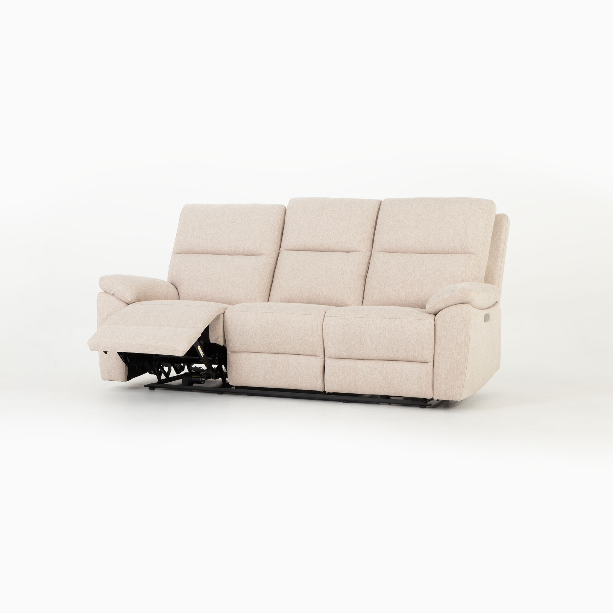 Gracey 3 Seater Electric Recliner + 2 Seater Fabric Electric Recliner, Taupe