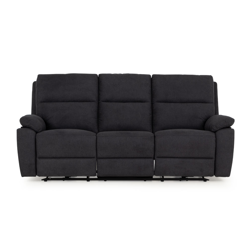 Gracey 3 Seater Electric Recliner + 2 Fabric Electric Recliner Chairs, Charcoal